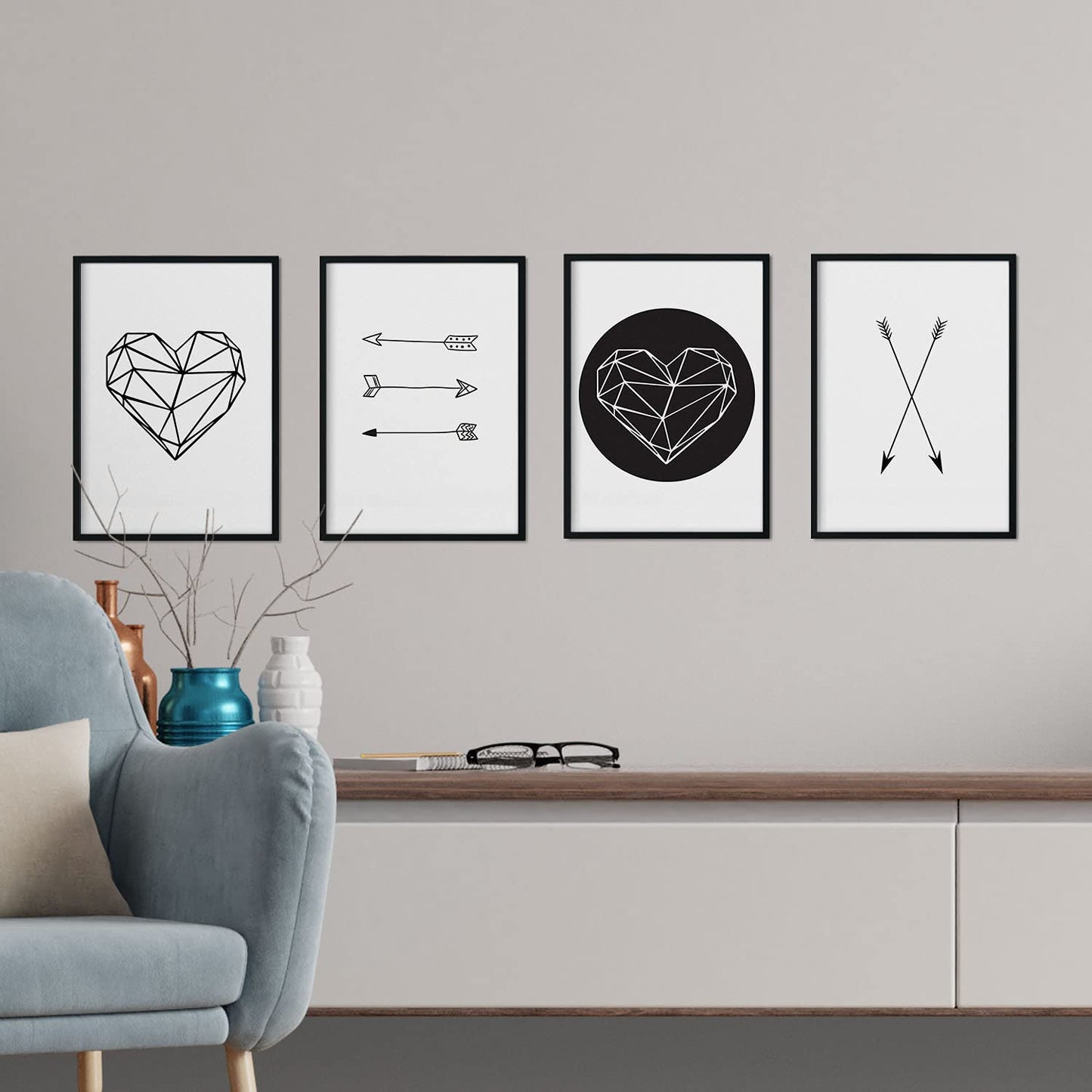 Set de 4 láminas para enmarcar de Formas geométricas. Producto de diseño.-Artwork-Nacnic-Nacnic Estudio SL