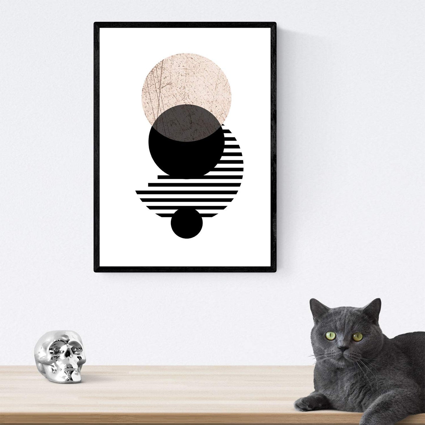 Set de 4 láminas para enmarcar Eclipse. Posters Estilo nórdico para la decoración del hogar. Láminas con imágenes geometricas en Estilo escandinavo.Papel (250 Gramos)-Artwork-Nacnic-Nacnic Estudio SL