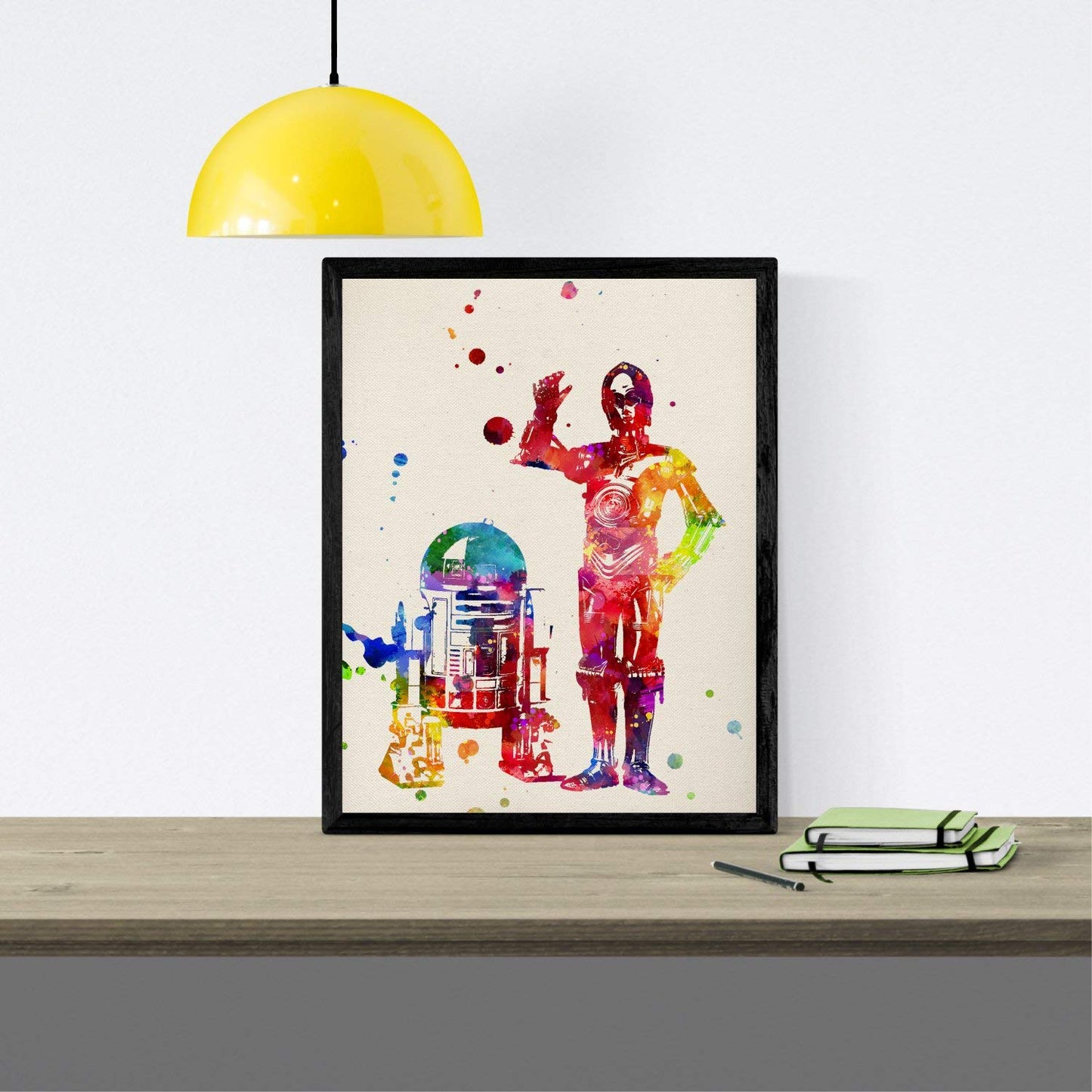 Set de 4 láminas para enmarcar STAR WARS estilo acuarela. Posters con imágenes de la Guerra de las galaxias. Decoración de hogar. alta calidad. Llena de estilo tu casa. Nacnic-Artwork-Nacnic-Nacnic Estudio SL