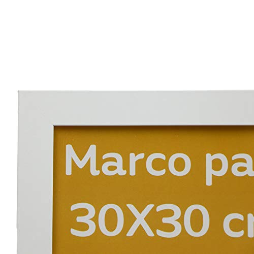 Set de 4 Marcos blancos para fotos, posters, láminas, diplomas. Tamaño(30x30 cm).Robustos de MDF y frontal de plexiglas.Marcos blancos para colgar de alta calidad.-Nacnic-Nacnic Estudio SL