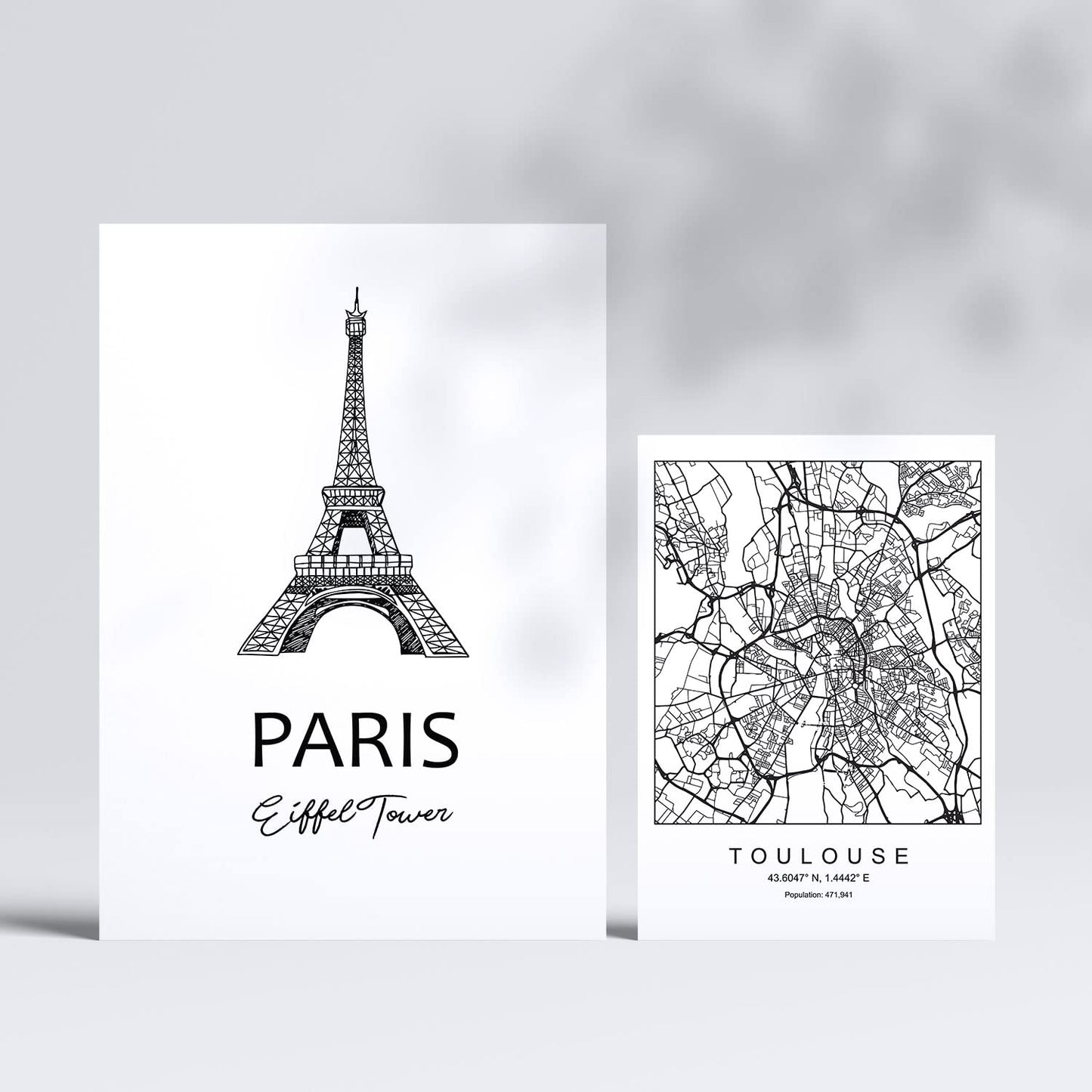 Set de 6 láminas de Francia. Pósters con ilustraciones en estilo nórdico de mapas y monumentos para tu hogar, negocio, oficina. Tamaños A4 y A3. .-Artwork-Nacnic-Nacnic Estudio SL