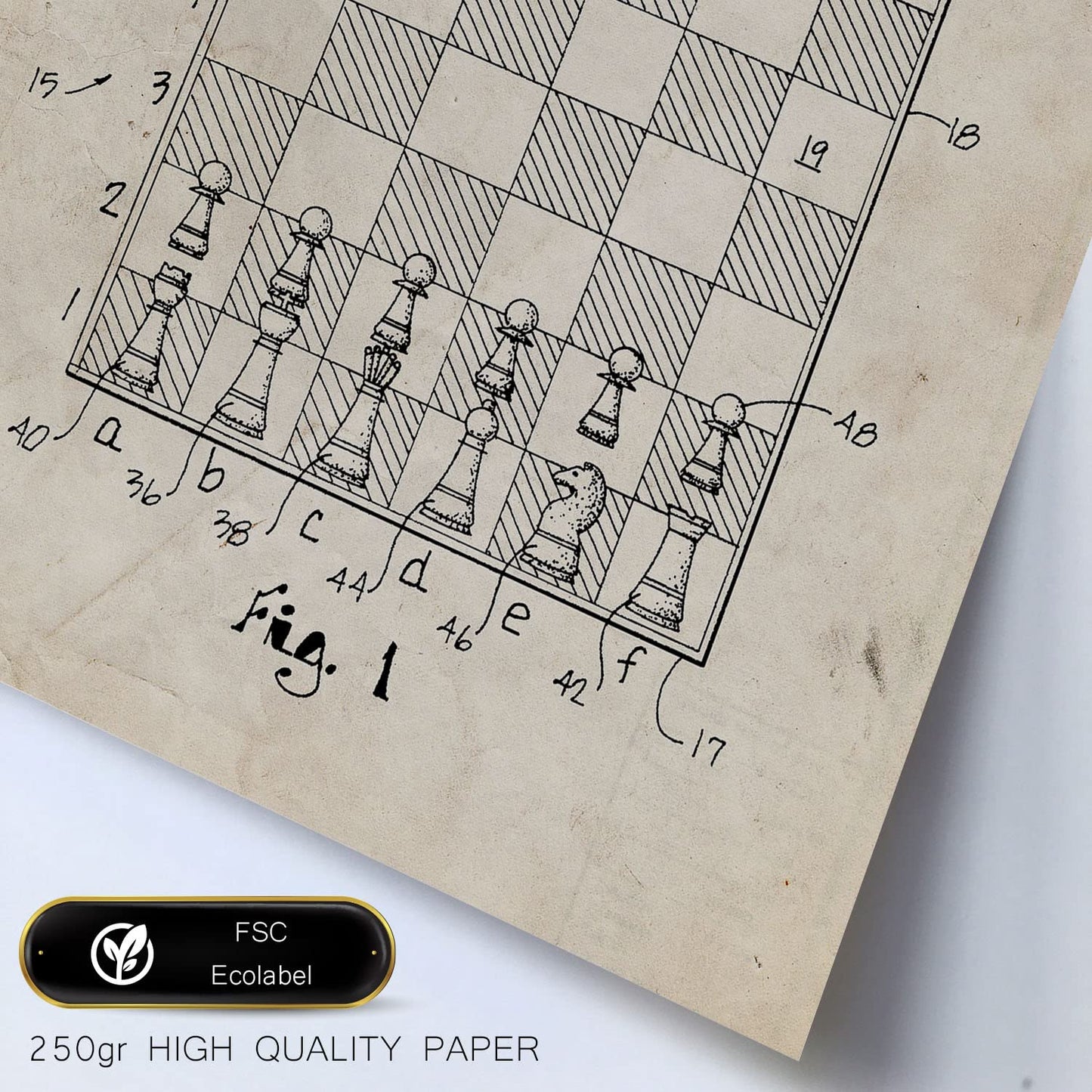 Set de 6 láminas de patentes Juegos de mesa. Pósters con dibujos retro de inventos antiguos para tu hogar. Tamaños A4 y A3. .-Artwork-Nacnic-Nacnic Estudio SL