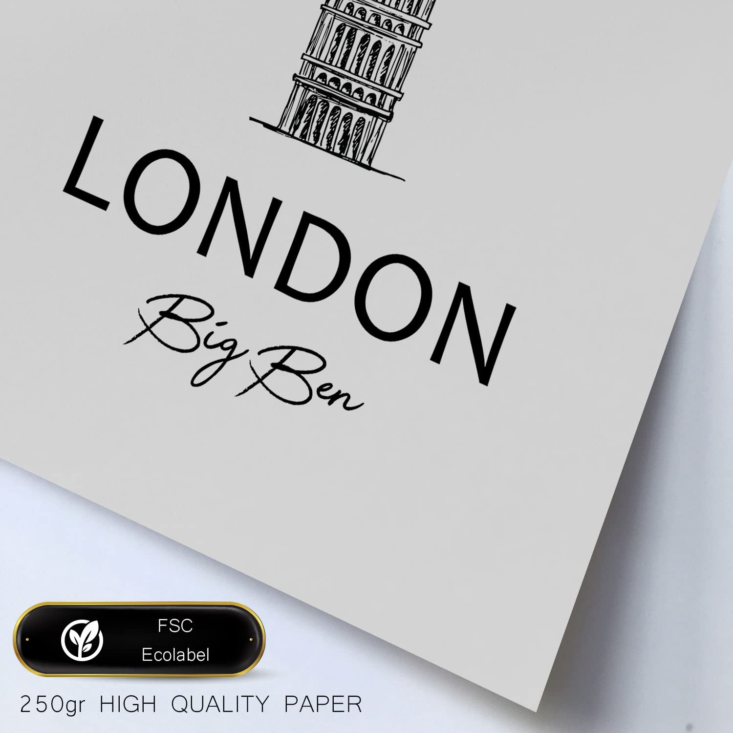 Set de 6 láminas de Reino Unido. Pósters con ilustraciones en estilo nórdico de mapas y monumentos para tu hogar, negocio, oficina. Tamaños A4 y A3. .-Artwork-Nacnic-Nacnic Estudio SL