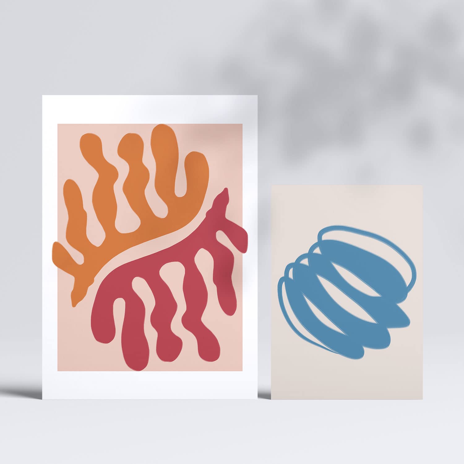 Set de 6 posters de Naranja y azul. Colección de láminas con estética collage para la Tamaños A3 y A4. .-Artwork-Nacnic-Nacnic Estudio SL