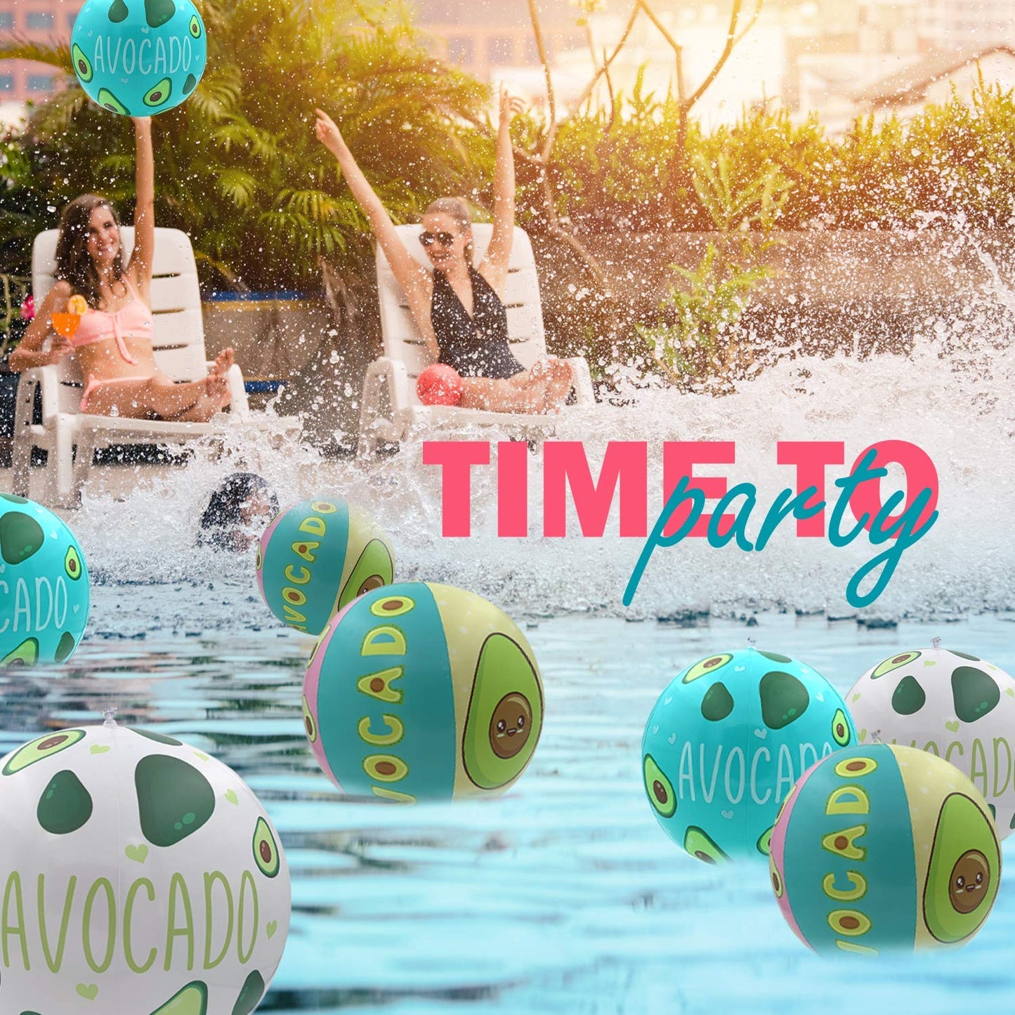 Set de Colchoneta Hinchable Aguacate y 3 Pelotas Inflables para Vacaciones, Fiestas de Verano y Cumpleaños | Hamaca Tumbona Gigante-Nacnic-Nacnic Estudio SL