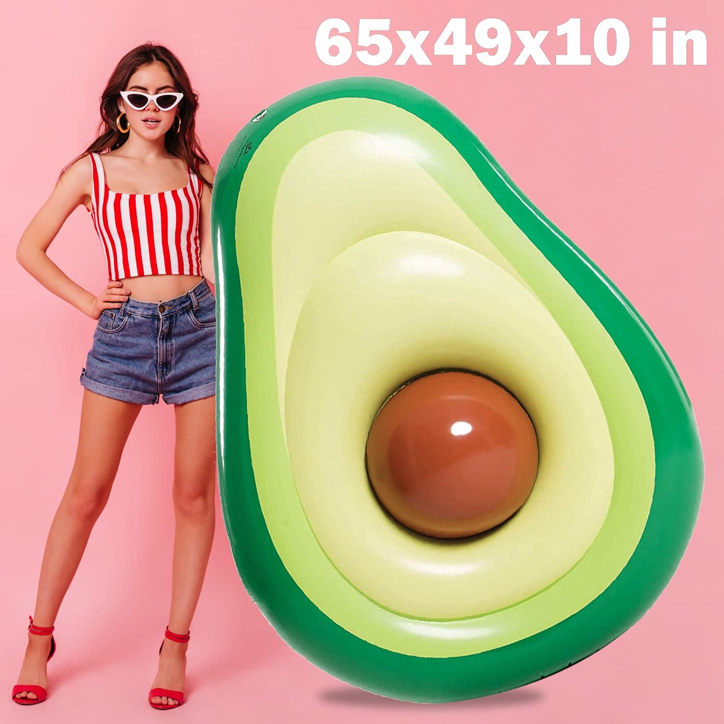 Set de Colchoneta Hinchable Aguacate y 3 Pelotas Inflables para Vacaciones, Fiestas de Verano y Cumpleaños | Hamaca Tumbona Gigante-Nacnic-Nacnic Estudio SL