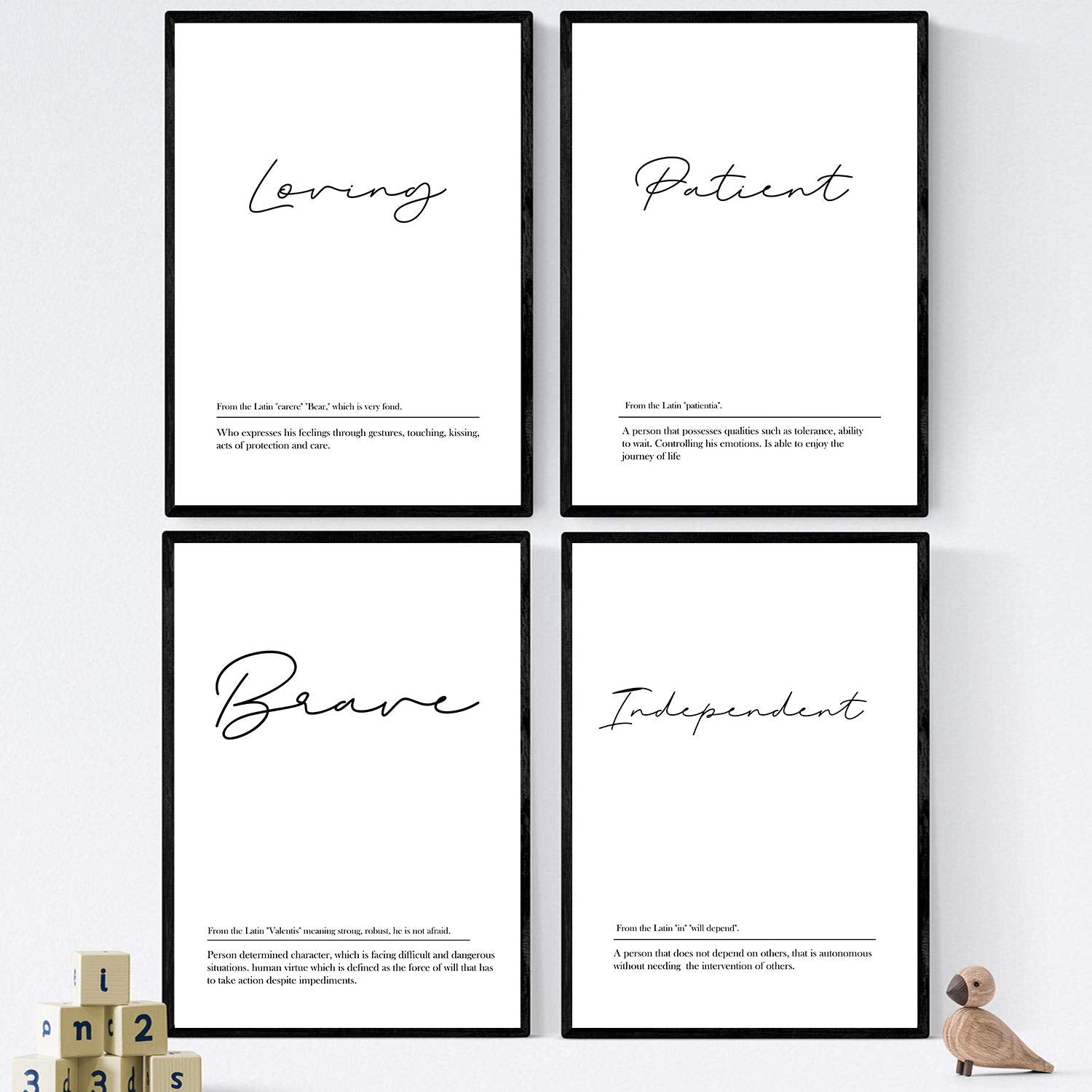 Set de cuatro láminas con definiciones de palabras en ingles. Poster 'Couples 2' de palabras con definiciones.-Artwork-Nacnic-Nacnic Estudio SL