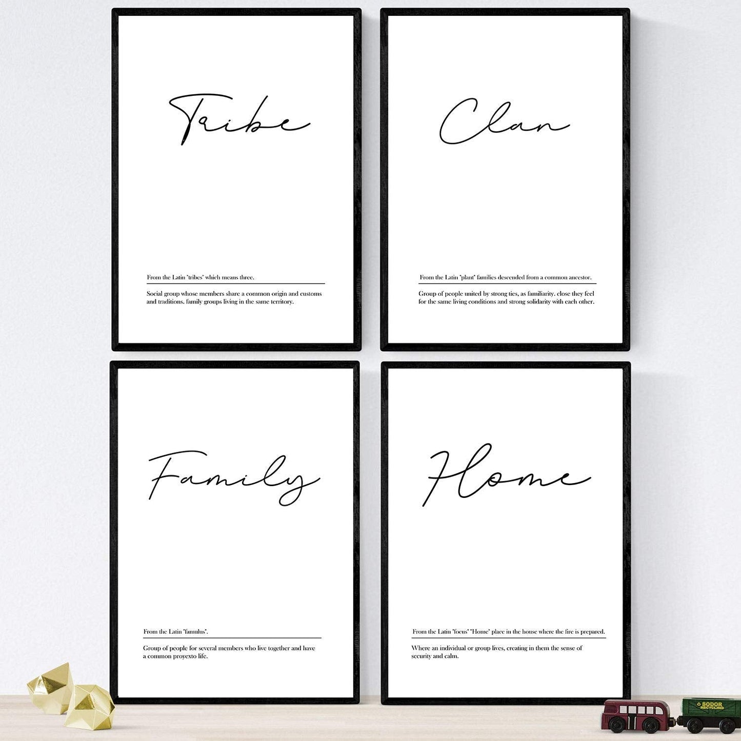 Set de cuatro láminas con definiciones de palabras en ingles. Poster 'Family' de palabras con definiciones.-Artwork-Nacnic-Nacnic Estudio SL