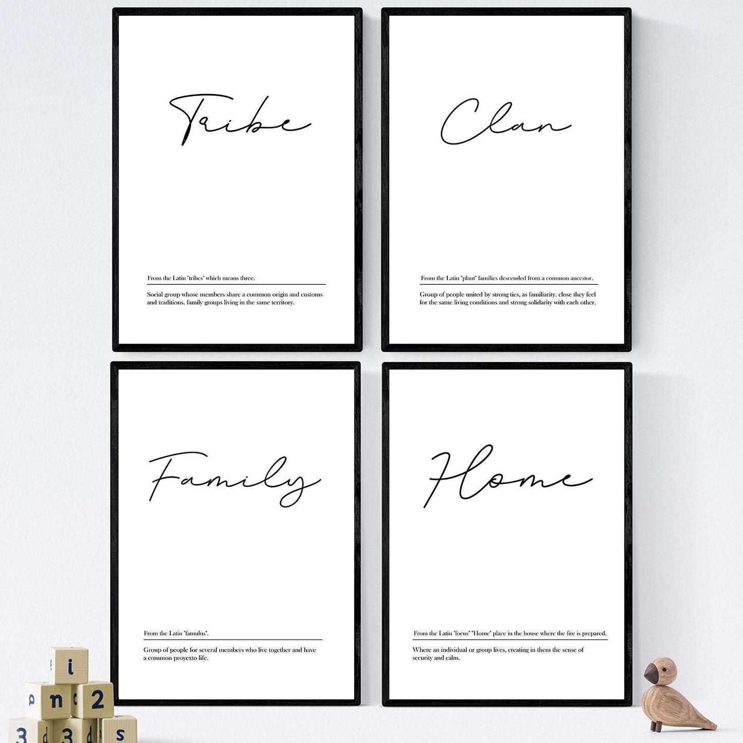 Set de cuatro láminas con definiciones de palabras en ingles. Poster 'Family' de palabras con definiciones.-Artwork-Nacnic-Nacnic Estudio SL