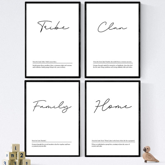 Set de cuatro láminas con definiciones de palabras en ingles. Poster 'Family' de palabras con definiciones.-Artwork-Nacnic-Nacnic Estudio SL