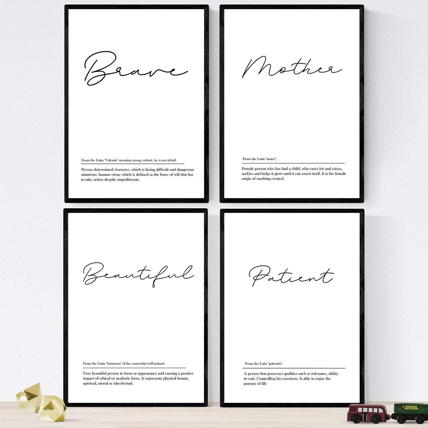 Set de cuatro láminas con definiciones de palabras en ingles. Poster 'Mother' de palabras con definiciones.-Artwork-Nacnic-Nacnic Estudio SL