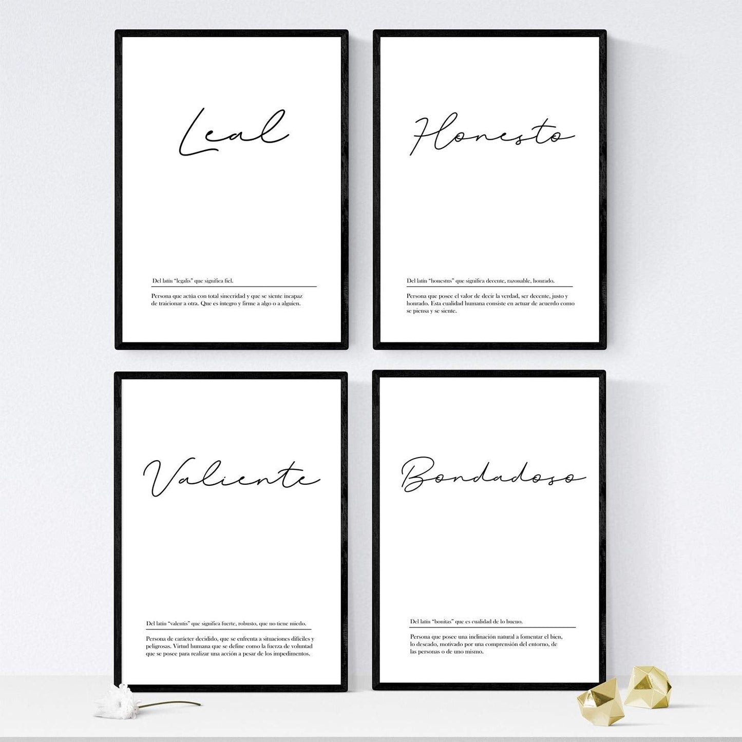 Set de cuatro láminas con definiciones de Palabras para mi pareja chico Fondo blanco-Artwork-Nacnic-Nacnic Estudio SL