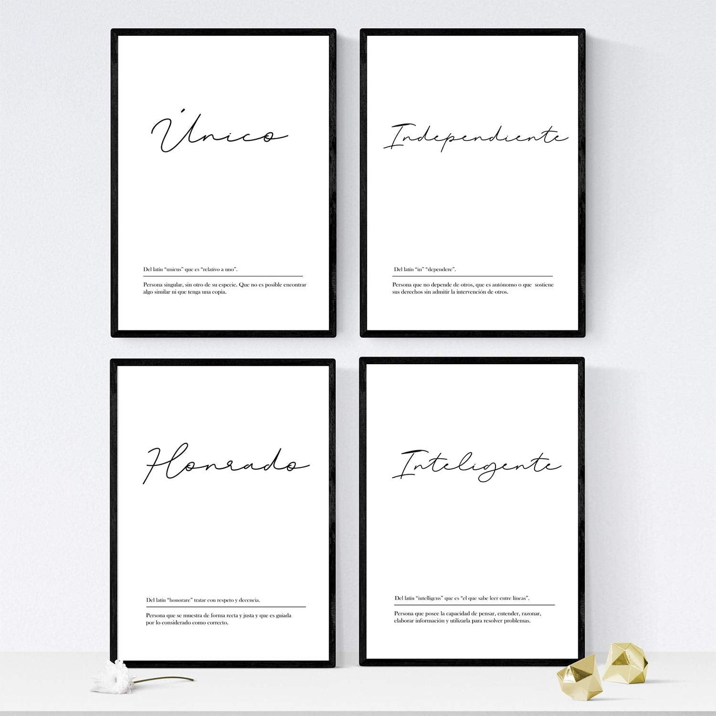 Set de cuatro láminas con definiciones de Palabras para mi pareja novio Fondo blanco-Artwork-Nacnic-Nacnic Estudio SL