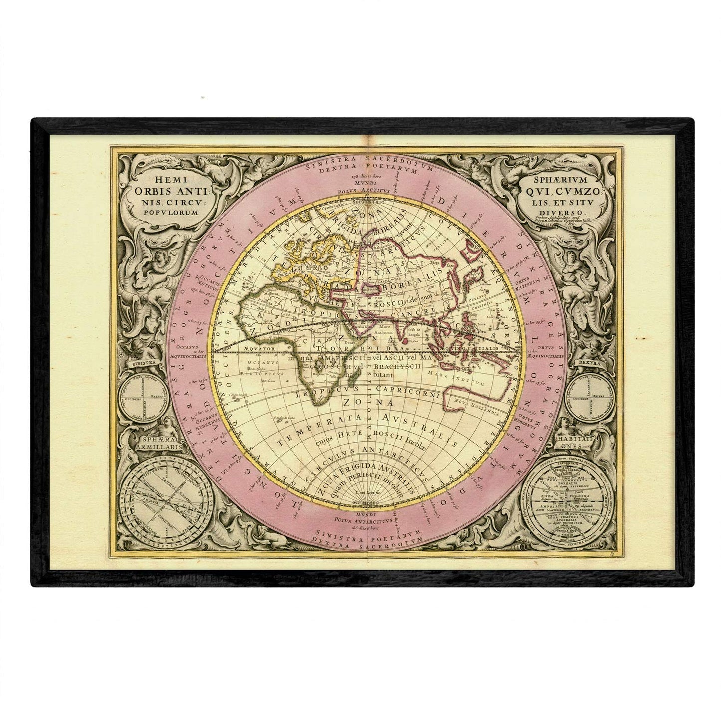 Set de cuatro láminas con mapas astronomicos antiguos. Posters de mapas astrologicos en-Artwork-Nacnic-Nacnic Estudio SL