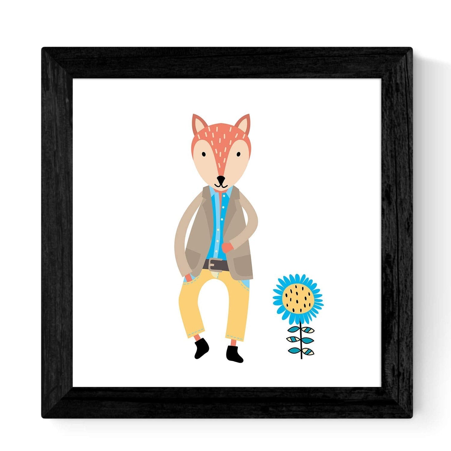 Set de cuatro láminas cuadradas con ilustraciones de Animales modernos escandinavos cm estilo nordico-Artwork-Nacnic-Nacnic Estudio SL