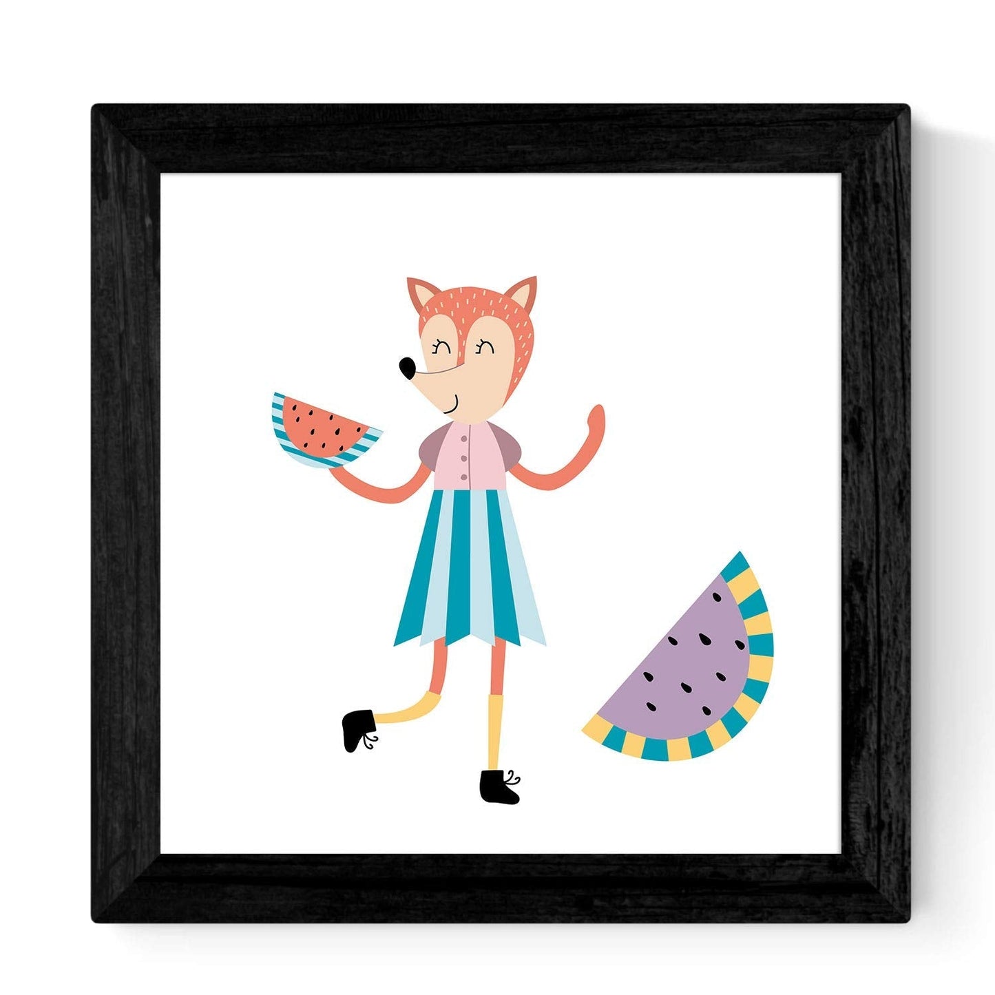 Set de cuatro láminas cuadradas con ilustraciones de Animales modernos escandinavos en la ciudadTamaño 20x20 cm estilo nordico-Artwork-Nacnic-Nacnic Estudio SL