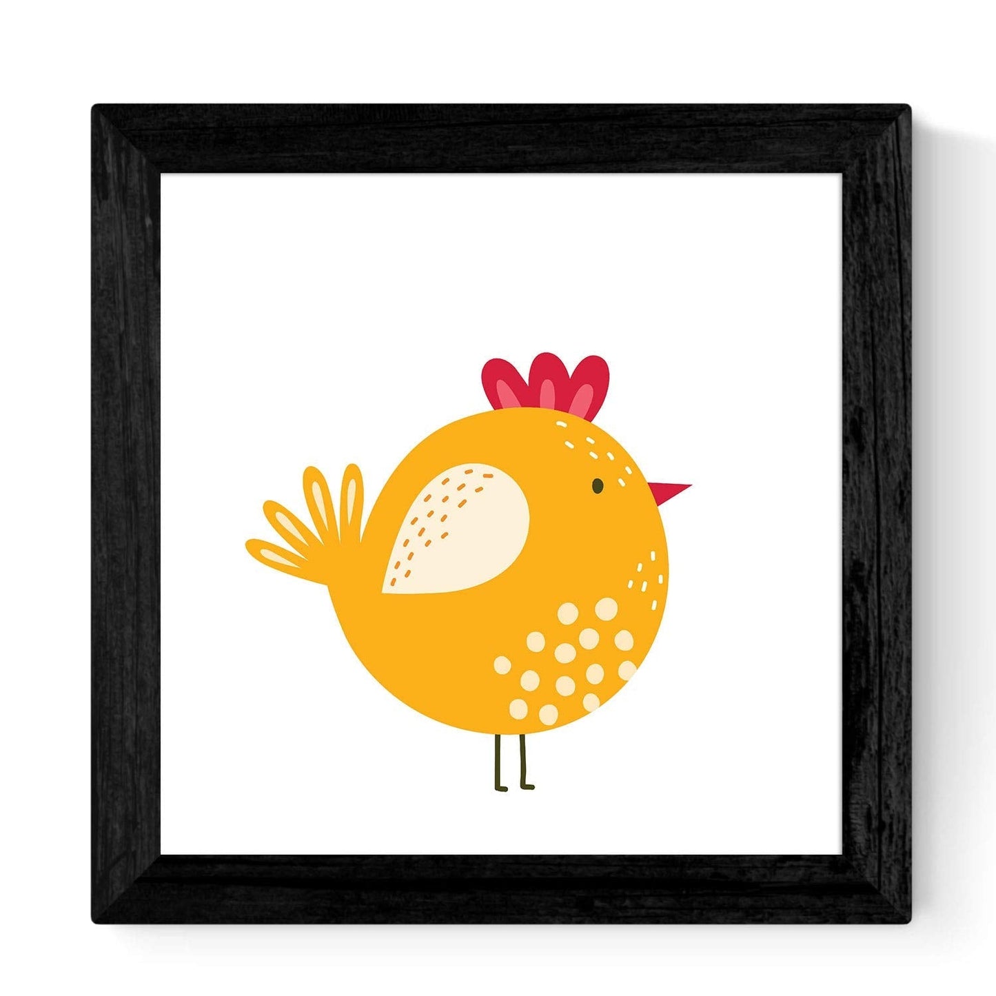 Set de cuatro láminas cuadradas con ilustraciones de Gallinas y pollos en familiaTamaño 20x20 cm estilo escandinavo nordico-Artwork-Nacnic-Nacnic Estudio SL