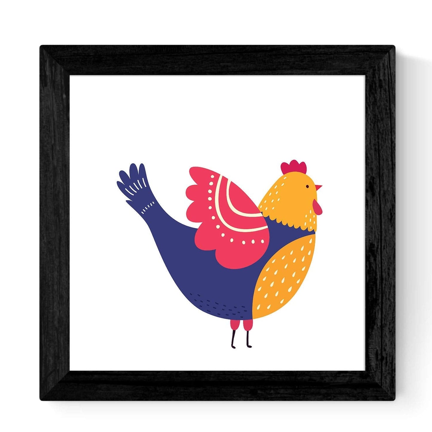 Set de cuatro láminas cuadradas con ilustraciones de Gallinas y pollos en familiaTamaño 20x20 cm estilo escandinavo nordico-Artwork-Nacnic-Nacnic Estudio SL