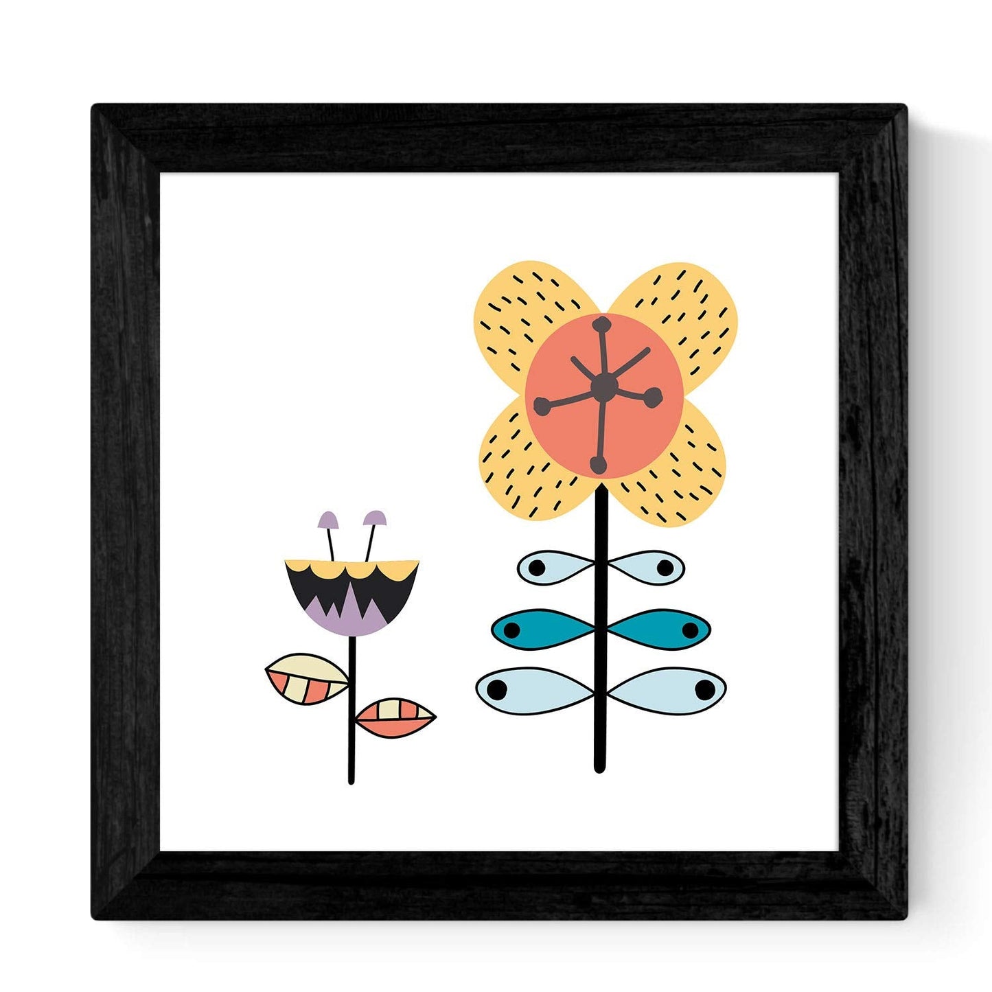 Set de cuatro láminas cuadradas con ilustraciones de naturaleza otoño escandinava cm estilo nordico-Artwork-Nacnic-Nacnic Estudio SL
