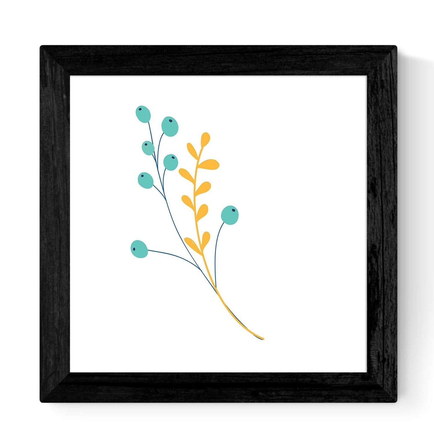 Set de cuatro láminas cuadradas con ilustraciones de ramas y flores tonos pastel cm estilo escandinavo nordico-Artwork-Nacnic-Nacnic Estudio SL