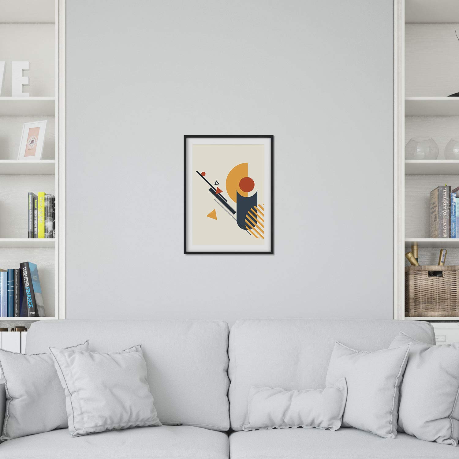 Set de cuatro posters de constructivismo. Pack de láminas Teja mostaza con diseños a color inspirados en el constructivismo abstracto.-Artwork-Nacnic-Nacnic Estudio SL