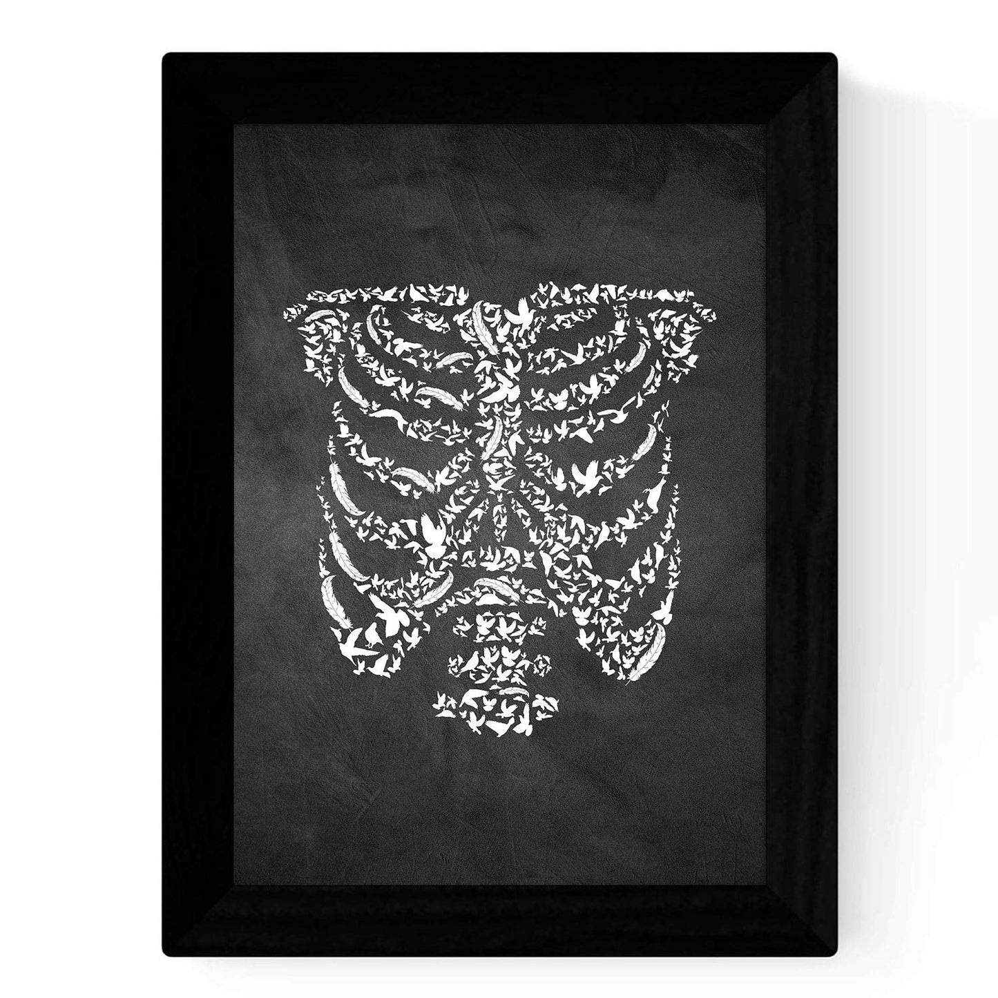 Set de dos láminas blanco y negro marinero con pajaros y pecho con pajaros Poster Fondo negro estilo pizarra-Artwork-Nacnic-Nacnic Estudio SL