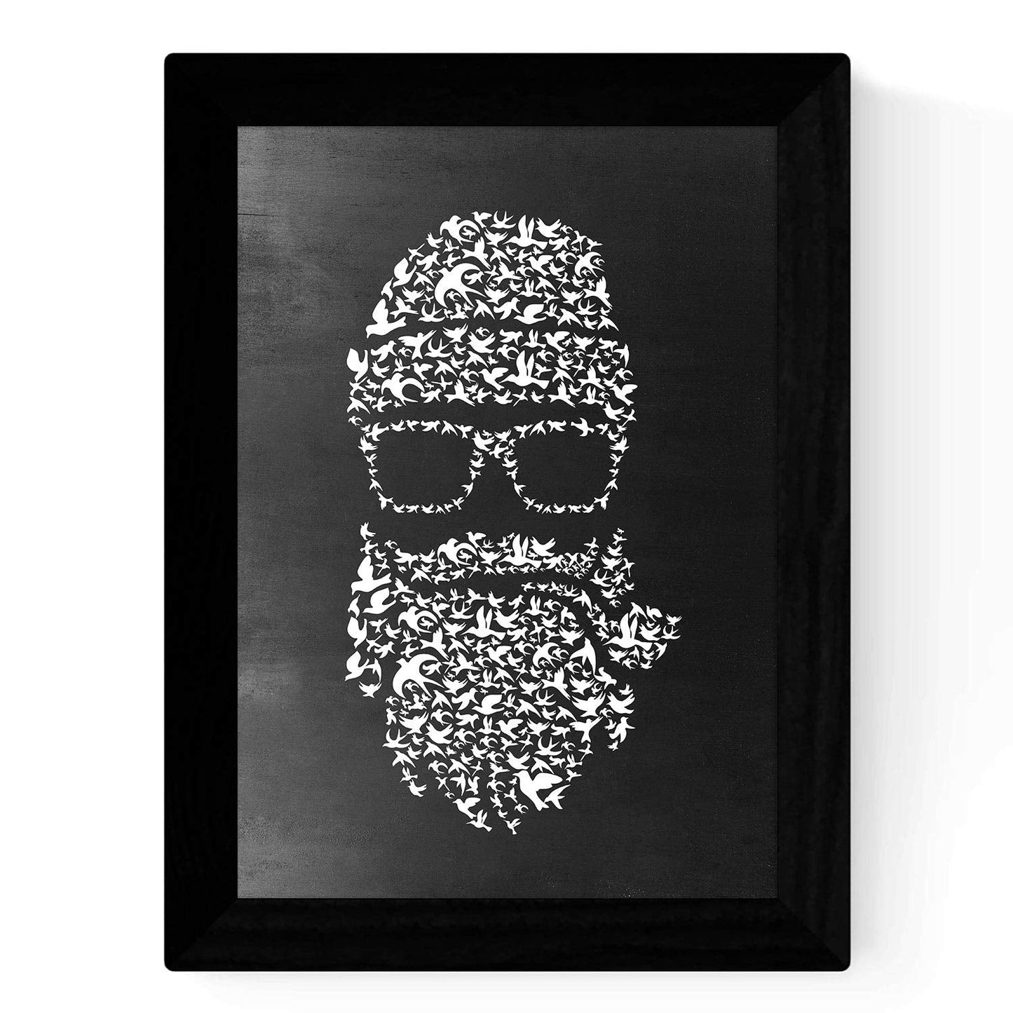 Set de dos láminas blanco y negro marinero con pajaros y pecho con pajaros Poster Fondo negro estilo pizarra-Artwork-Nacnic-Nacnic Estudio SL