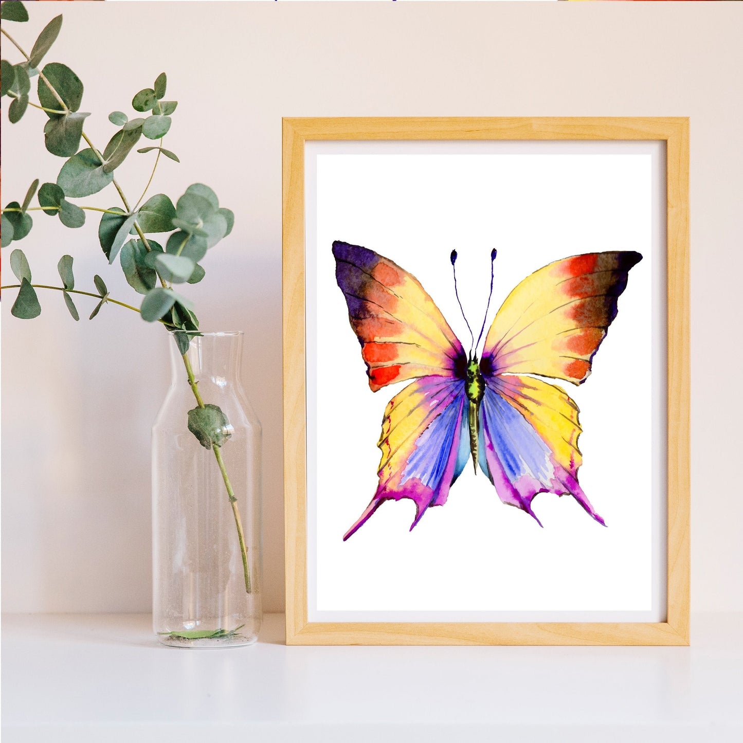 Set de dos láminas Mariposas llenas de Color.Tamaño A3 para enmarcar. Posters con imágenes de mariposas en estilo acuarela. Nacnic-Artwork-Nacnic-Nacnic Estudio SL