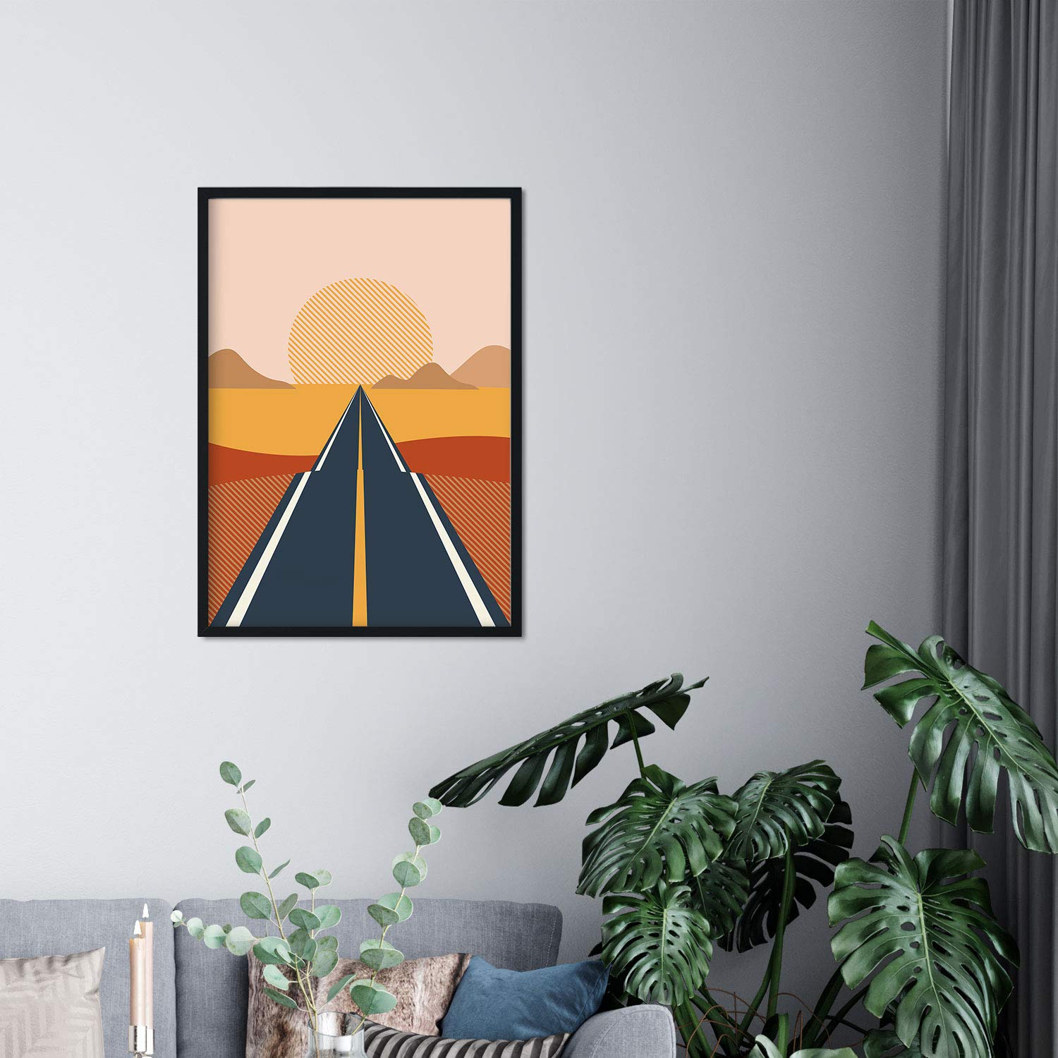 Set de dos posters de paisajes abstractos. Pack de láminas Atardecer con diseños a color inspirados en paisajes reales.-Artwork-Nacnic-Nacnic Estudio SL