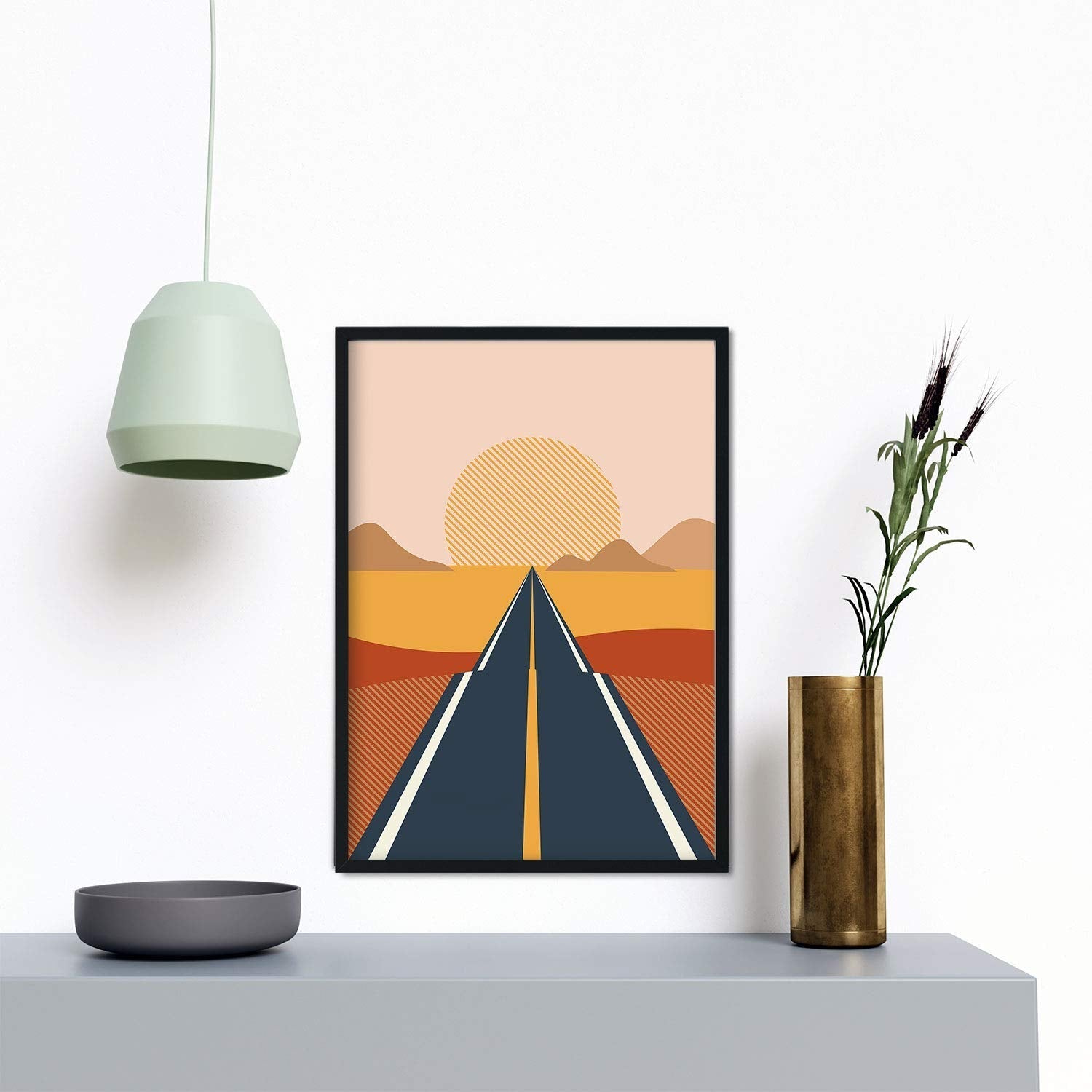 Set de dos posters de paisajes abstractos. Pack de láminas Atardecer con diseños a color inspirados en paisajes reales.-Artwork-Nacnic-Nacnic Estudio SL