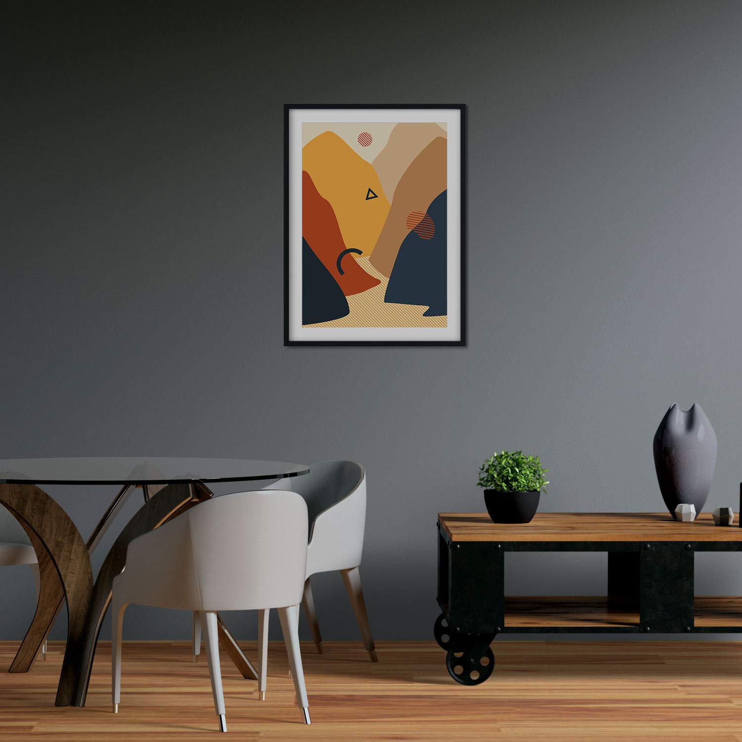 Set de dos posters de paisajes abstractos. Pack de láminas Atardecer con diseños a color inspirados en paisajes reales.-Artwork-Nacnic-Nacnic Estudio SL