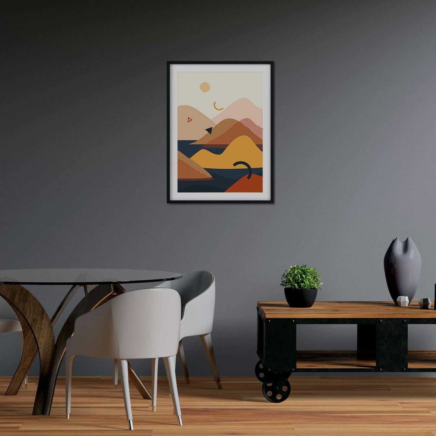 Set de dos posters de paisajes abstractos. Pack de láminas Noche con diseños a color inspirados en paisajes reales.-Artwork-Nacnic-Nacnic Estudio SL