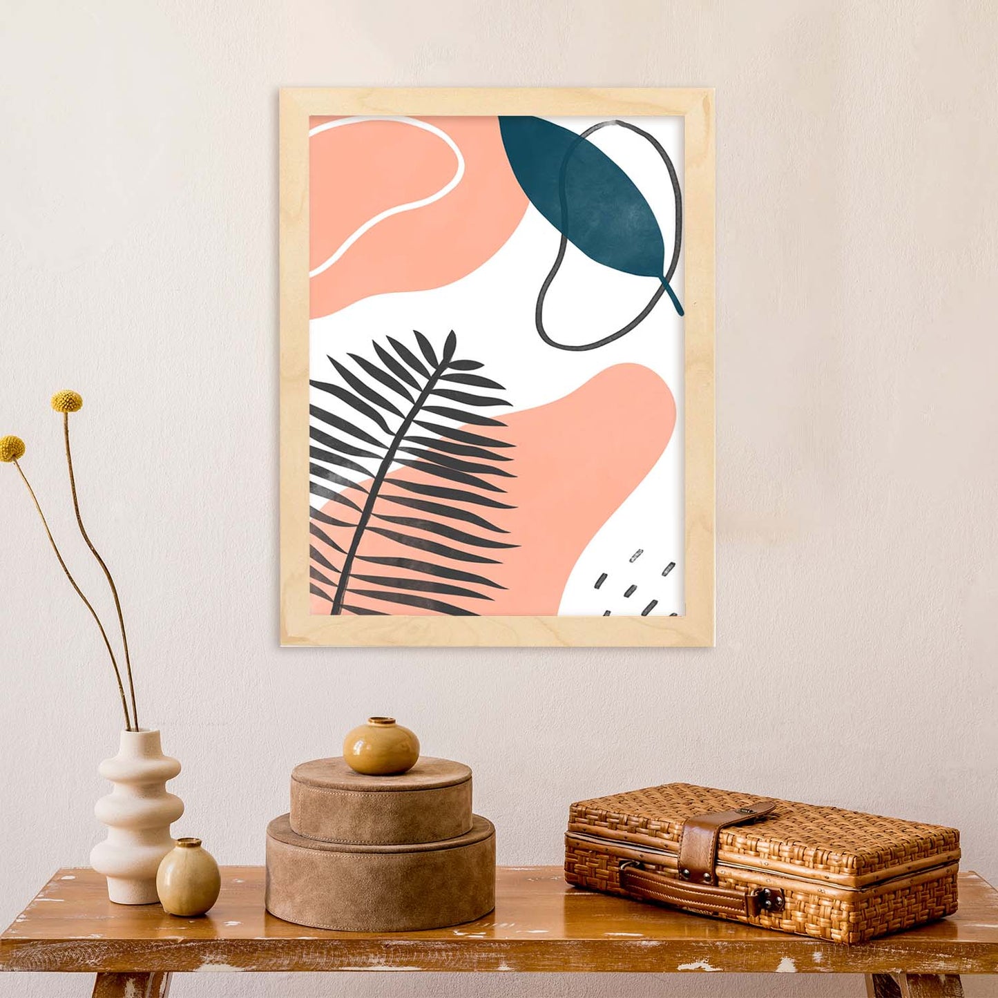 Set de láminas Abstracto 8. Pósters con ilustraciones de arte abstracto floral en cálidos tonos tierra.-Artwork-Nacnic-Nacnic Estudio SL