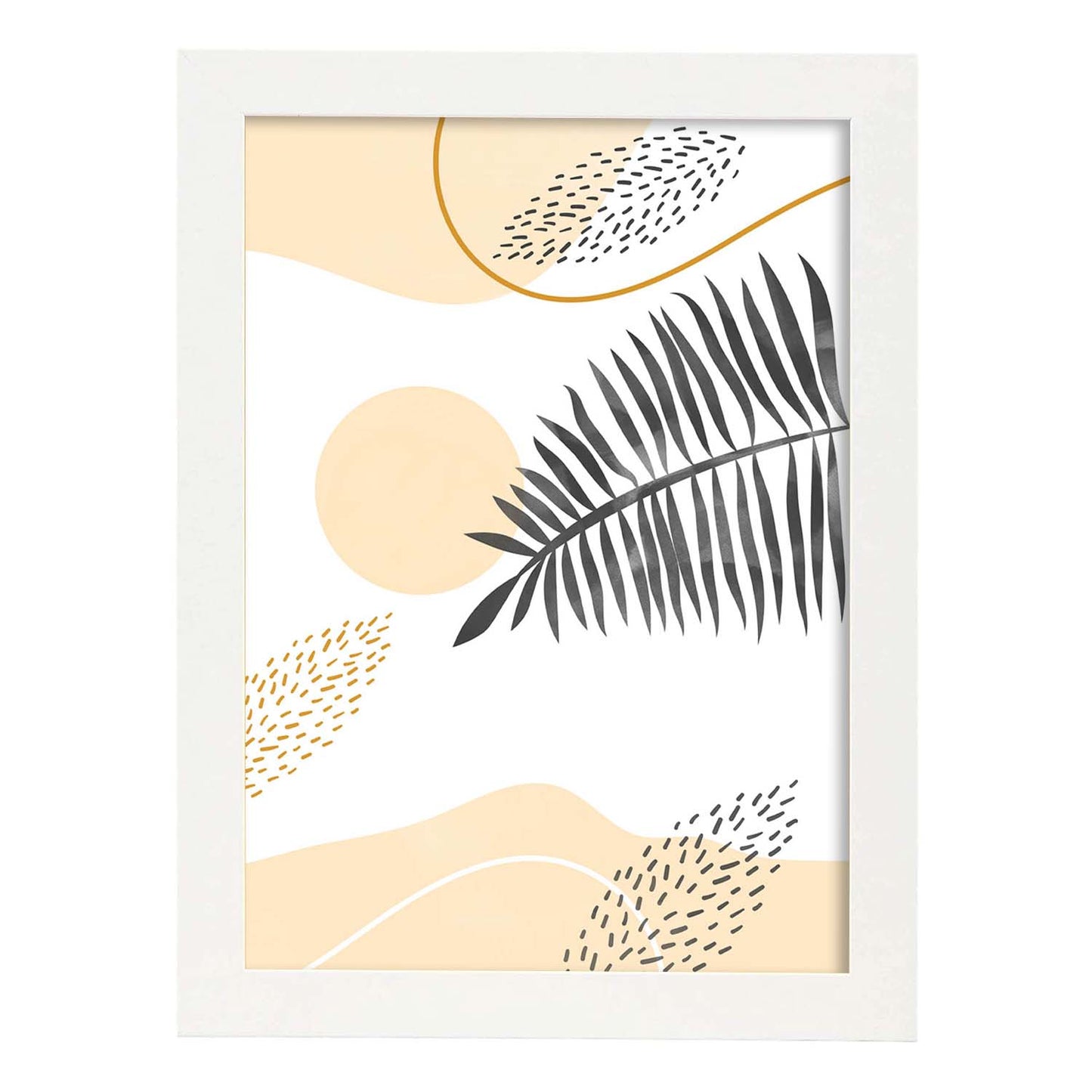 Set de láminas Abstracto 9. Pósters con ilustraciones de arte abstracto floral en cálidos tonos tierra.-Artwork-Nacnic-A3-Marco Blanco-Nacnic Estudio SL