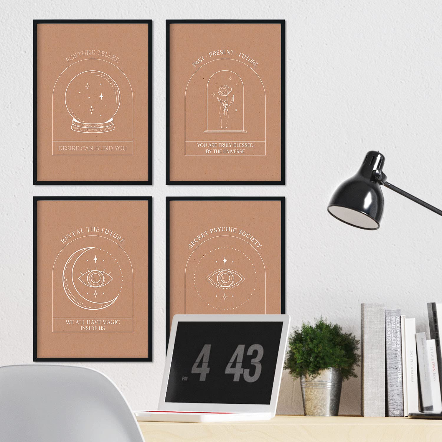 Set de láminas Colección esotérica. Pósters con ilustraciones de arte abstracto floral en cálidos tonos tierra.-Artwork-Nacnic-Nacnic Estudio SL