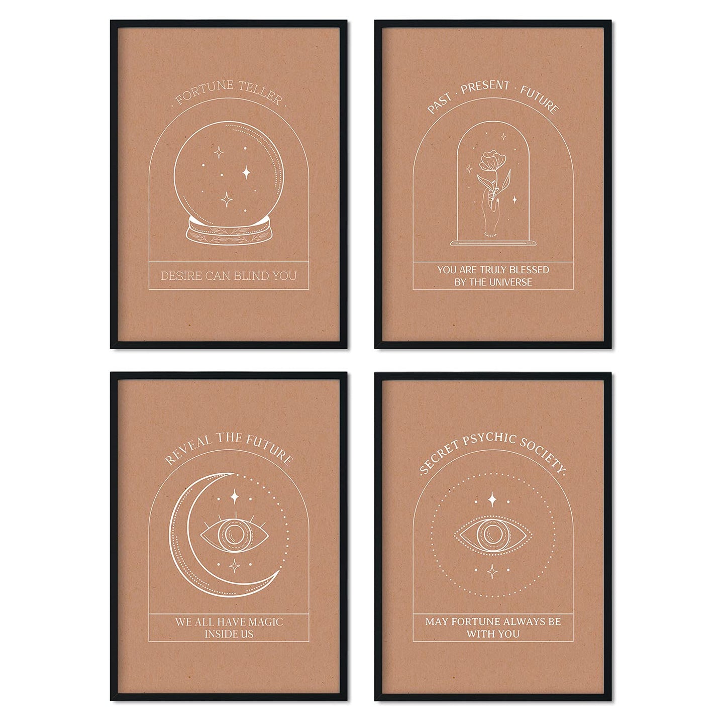 Set de láminas Colección esotérica. Pósters con ilustraciones de arte abstracto floral en cálidos tonos tierra.-Artwork-Nacnic-Nacnic Estudio SL