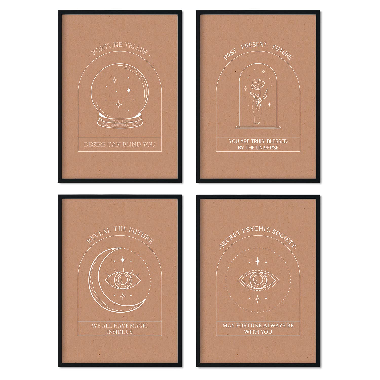 Set de láminas Colección esotérica. Pósters con ilustraciones de arte abstracto floral en cálidos tonos tierra.-Artwork-Nacnic-Nacnic Estudio SL