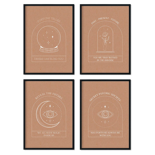Set de láminas Colección esotérica. Pósters con ilustraciones de arte abstracto floral en cálidos tonos tierra.-Artwork-Nacnic-Nacnic Estudio SL