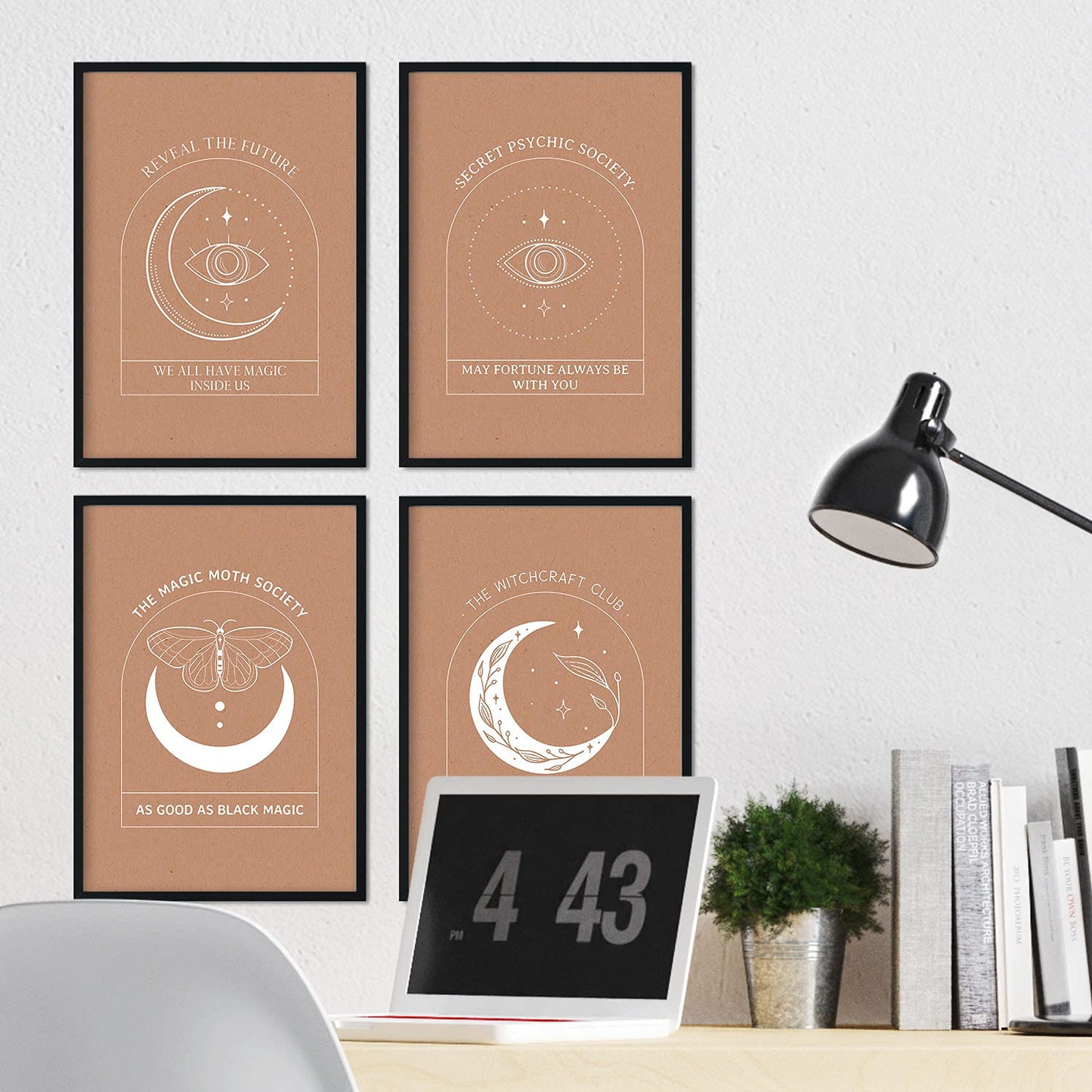 Set de láminas Colección mística. Pósters con ilustraciones de arte abstracto floral en cálidos tonos tierra.-Artwork-Nacnic-Nacnic Estudio SL