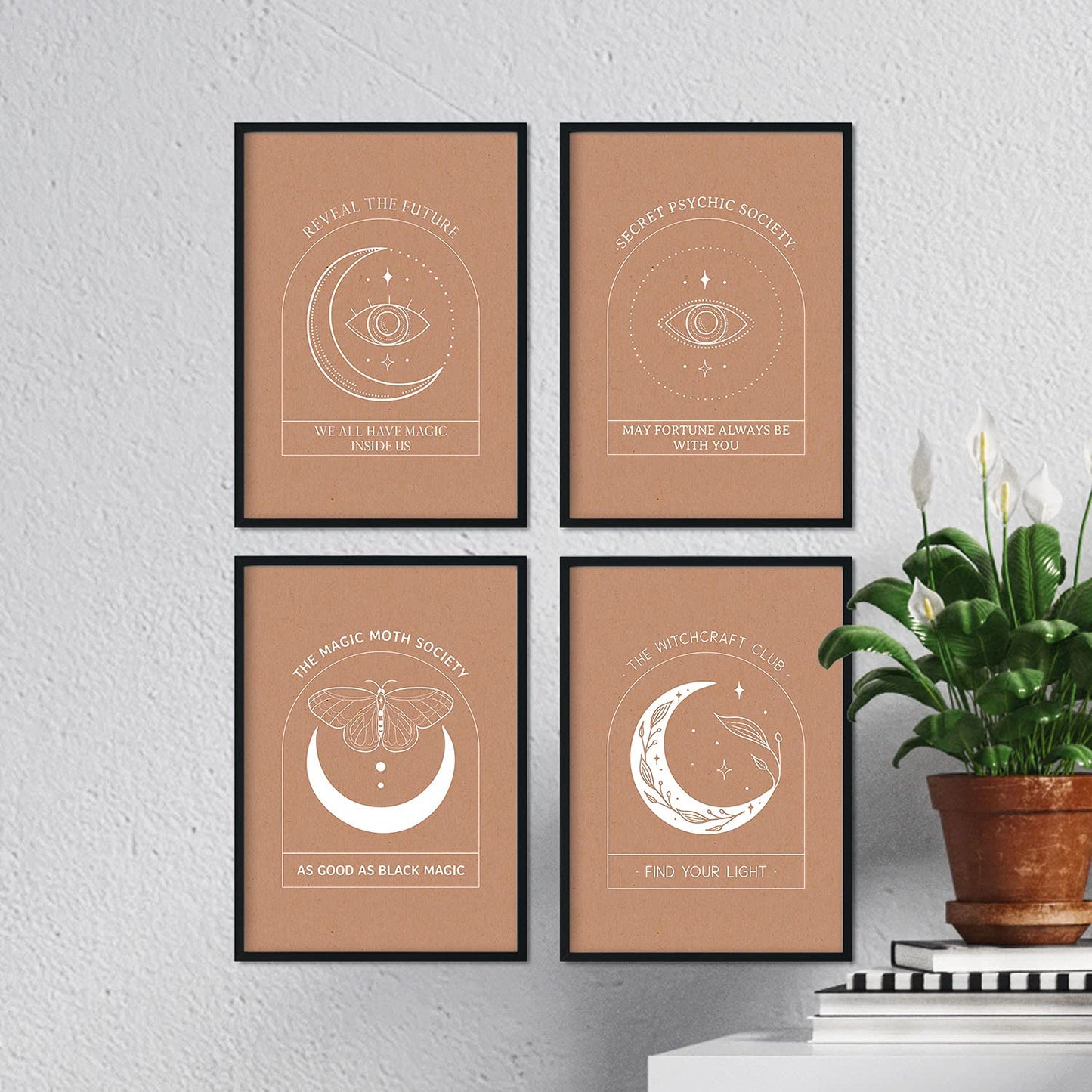 Set de láminas Colección mística. Pósters con ilustraciones de arte abstracto floral en cálidos tonos tierra.-Artwork-Nacnic-Nacnic Estudio SL