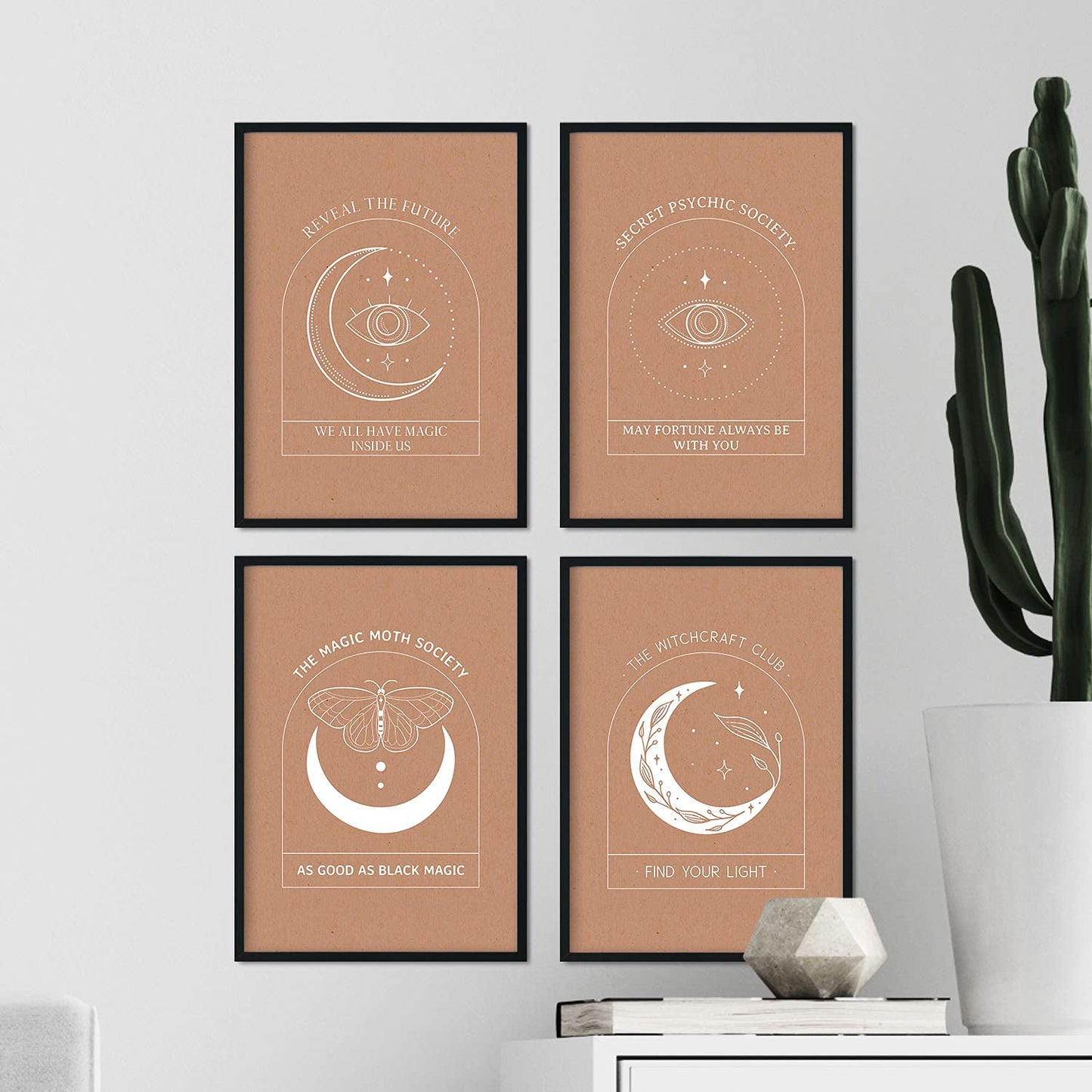 Set de láminas Colección mística. Pósters con ilustraciones de arte abstracto floral en cálidos tonos tierra.-Artwork-Nacnic-Nacnic Estudio SL