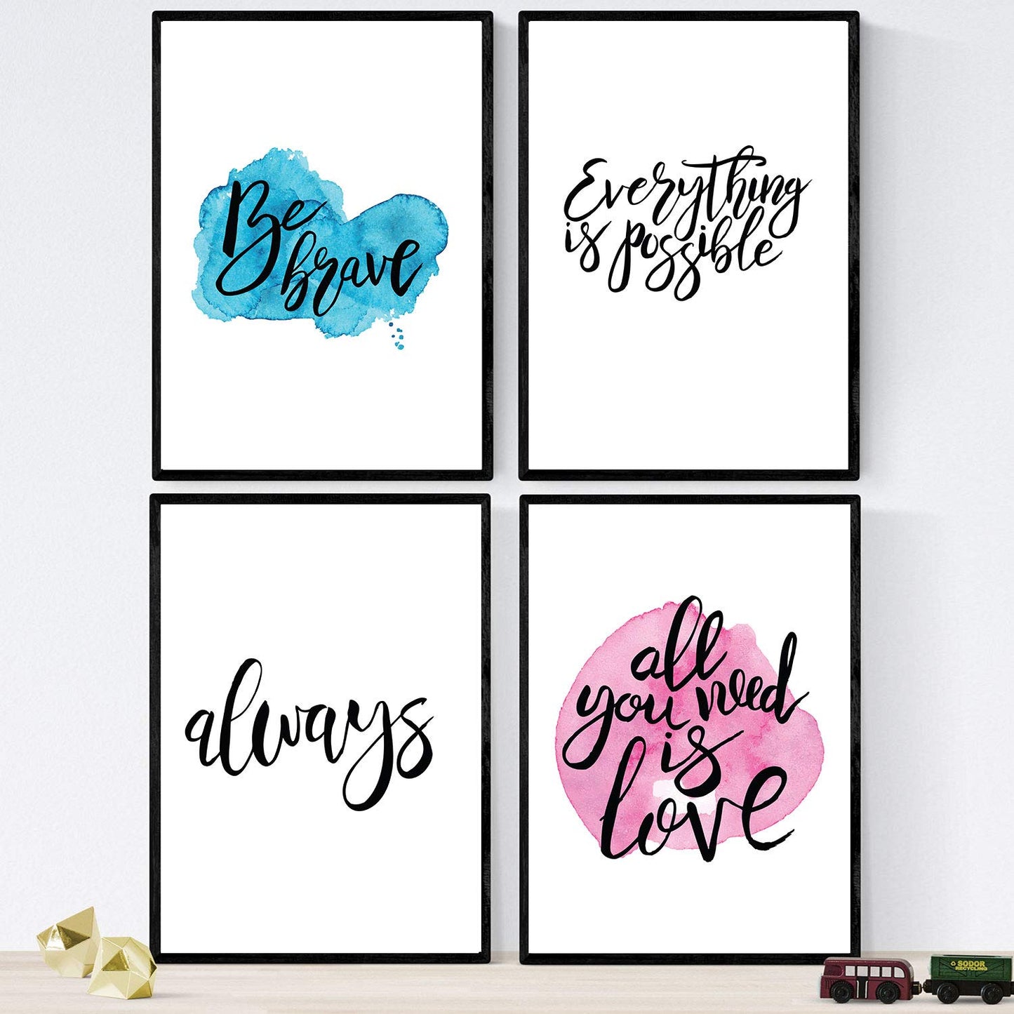 Set de láminas con mensajes felices y coloridos. Pack de posters 'Always'.-Artwork-Nacnic-Nacnic Estudio SL