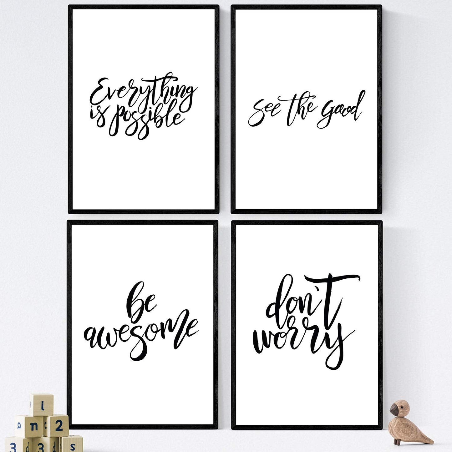 Set de láminas con mensajes felices y coloridos. Pack de posters 'Awesome'.-Artwork-Nacnic-Nacnic Estudio SL
