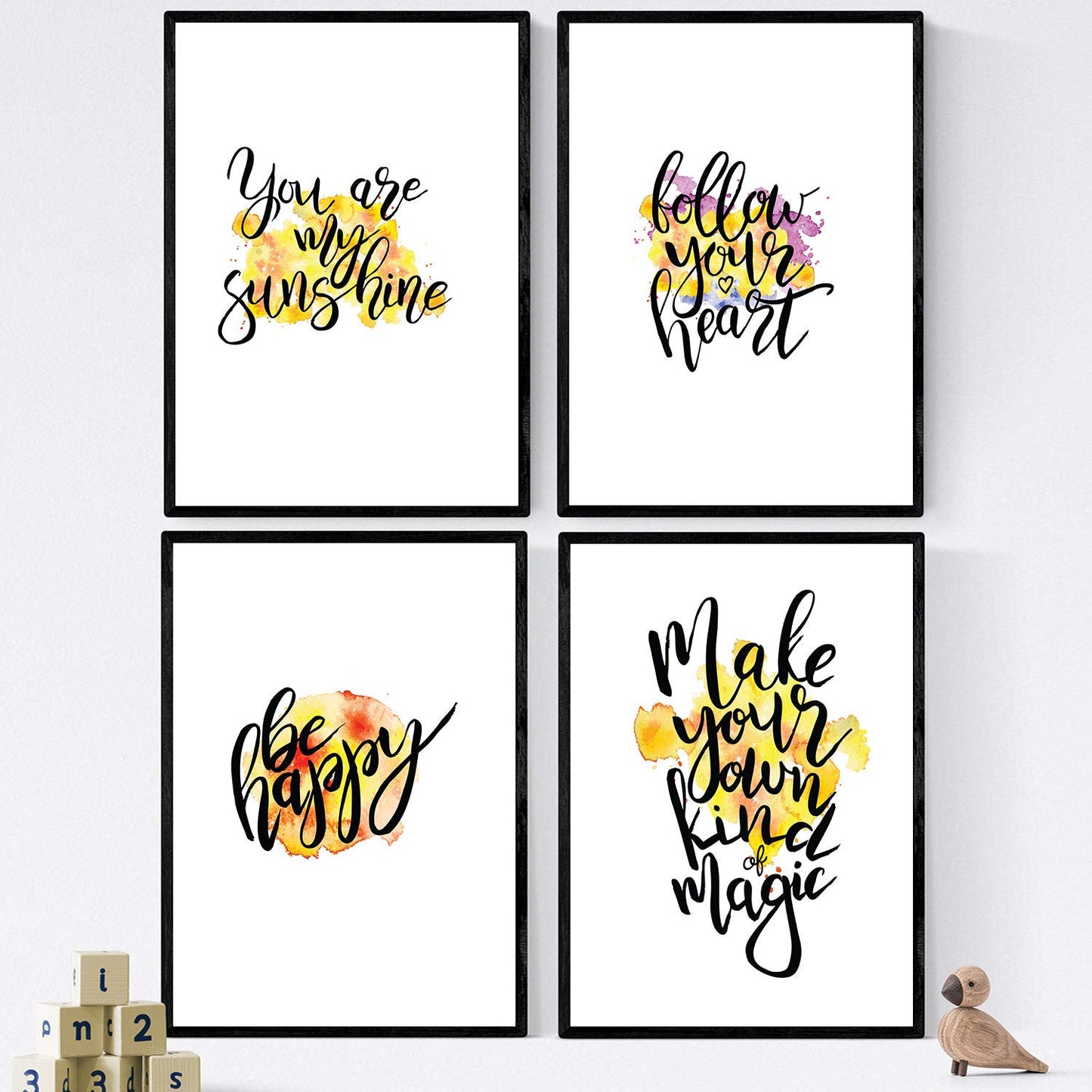 Set de láminas con mensajes felices y coloridos. Pack de posters 'Follow'.-Artwork-Nacnic-Nacnic Estudio SL
