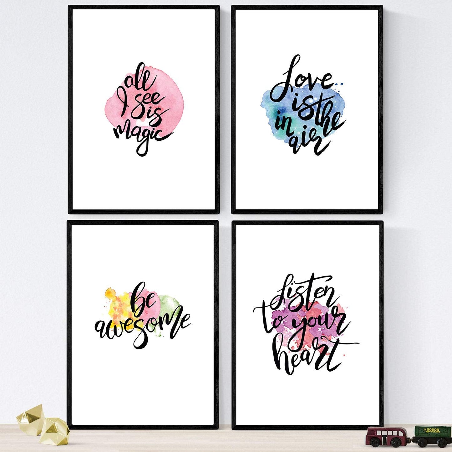 Set de láminas con mensajes felices y coloridos. Pack de posters 'Magic'.-Artwork-Nacnic-Nacnic Estudio SL