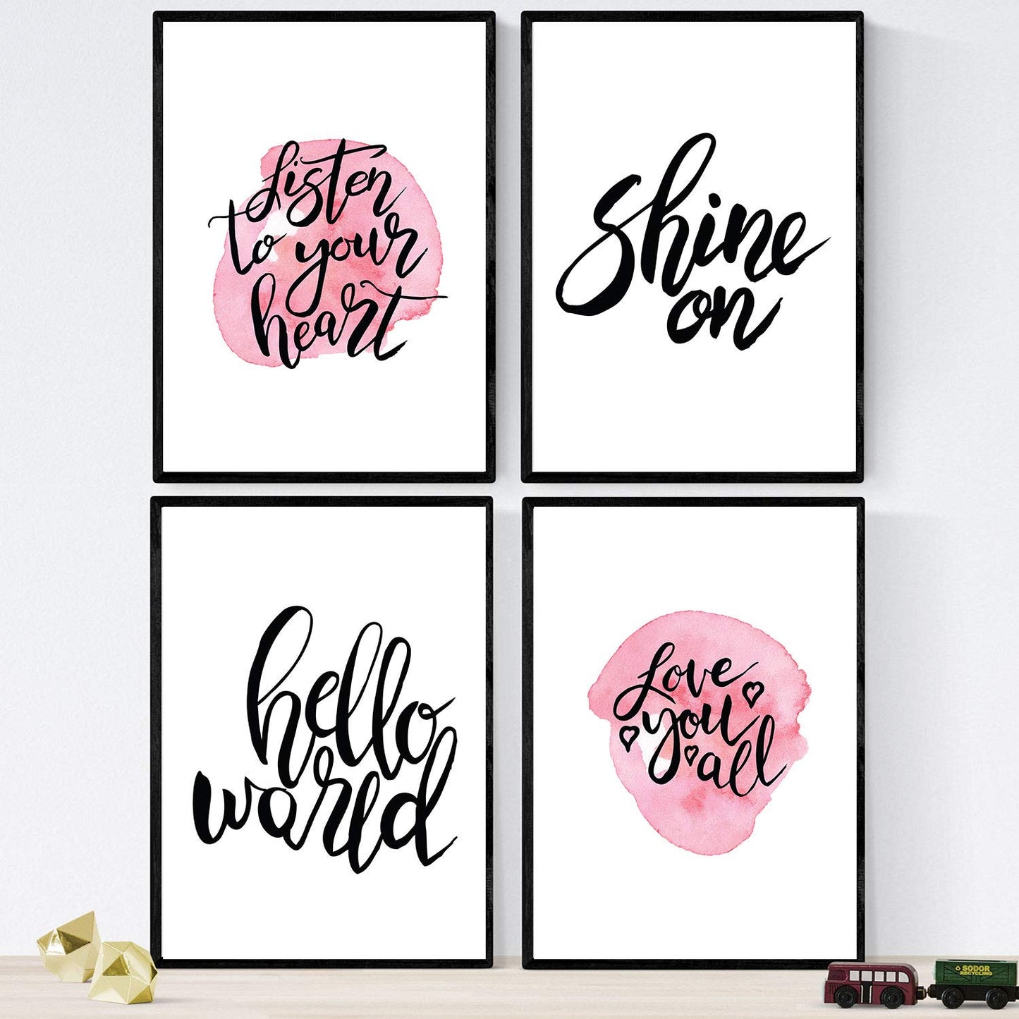 Set de láminas con mensajes felices y coloridos. Pack de posters 'Shine On'.-Artwork-Nacnic-Nacnic Estudio SL