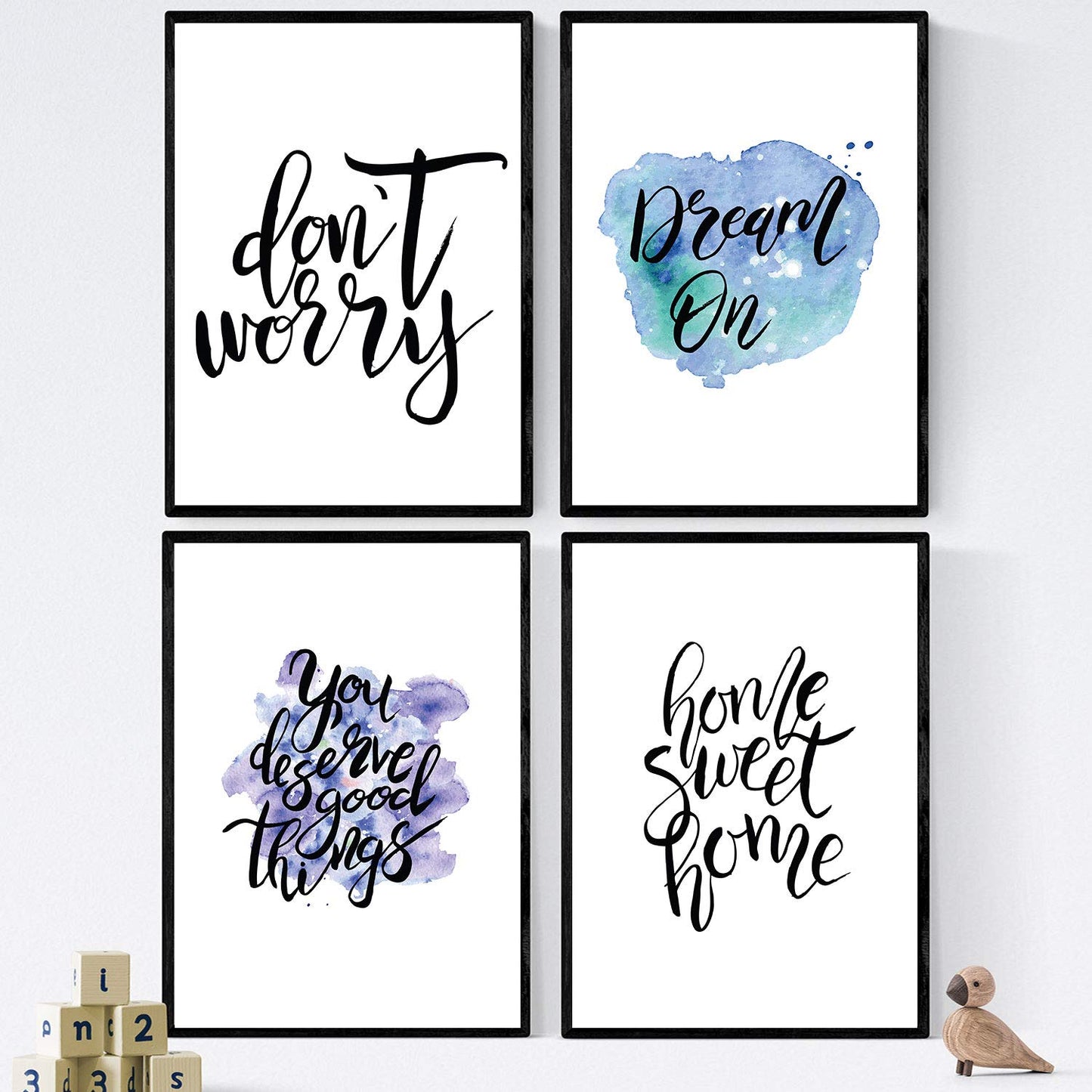 Set de láminas con mensajes felices y coloridos. Pack de posters 'Sueña'.-Artwork-Nacnic-Nacnic Estudio SL