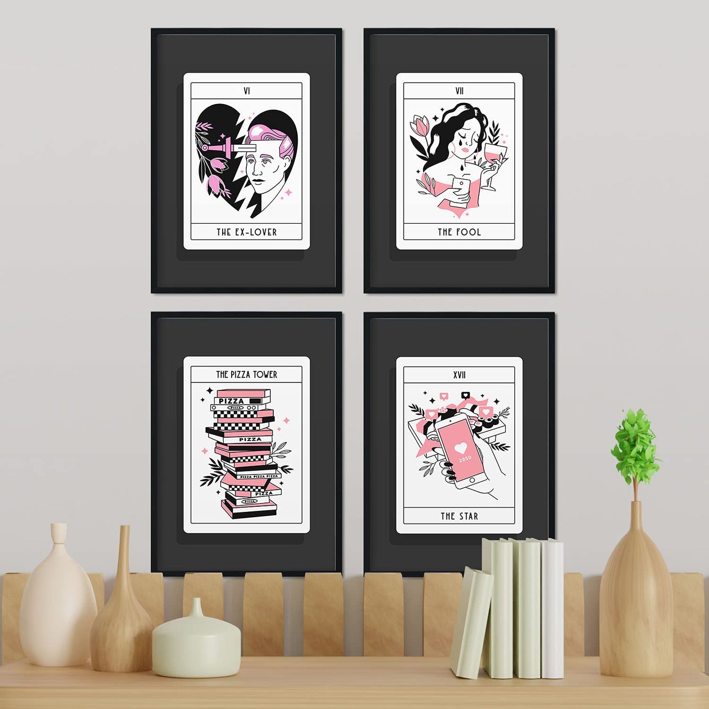 Set de Láminas en Tonos cálidos. Pósters con originales ilustraciones de las cartas Tarot.-Artwork-Nacnic-Nacnic Estudio SL
