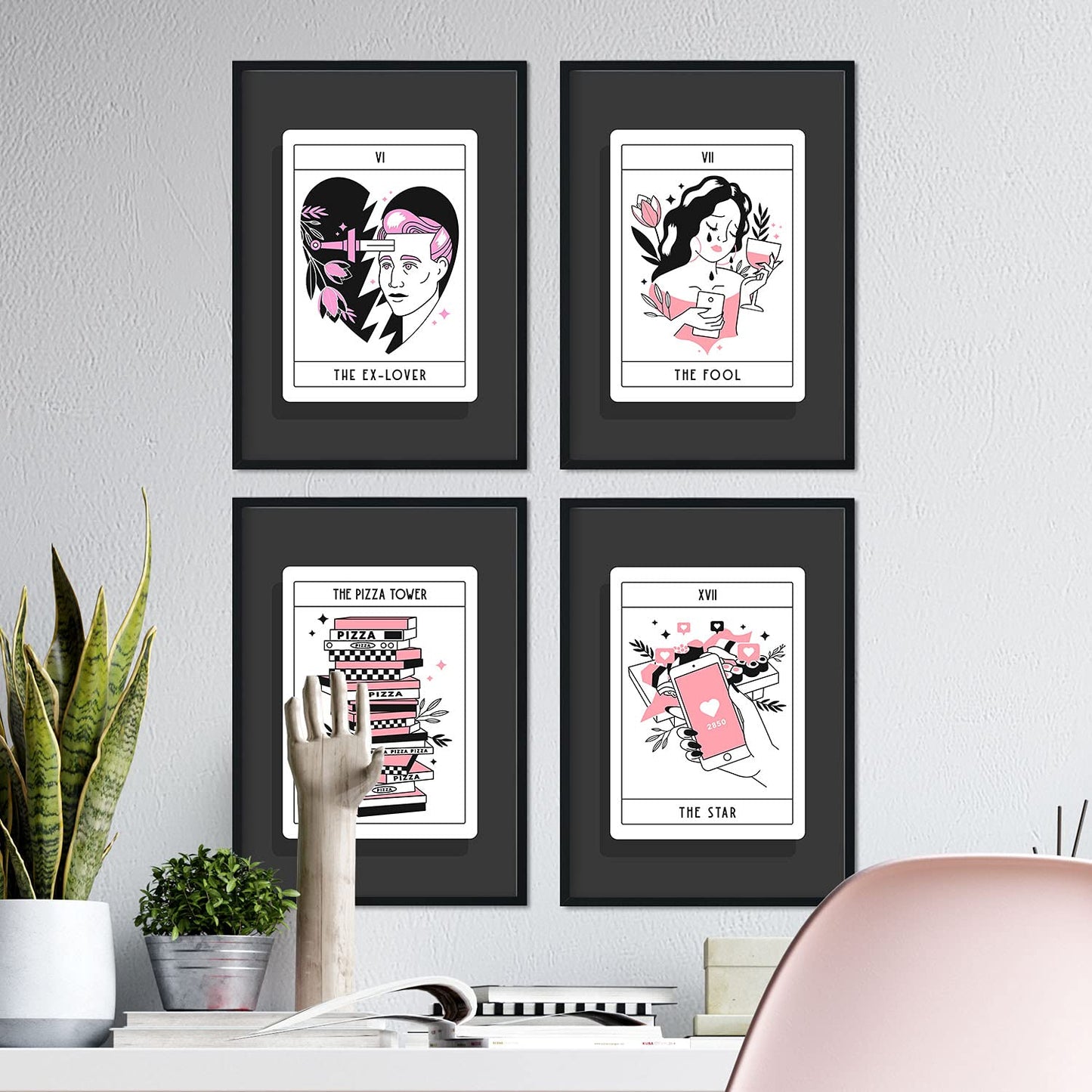 Set de Láminas en Tonos cálidos. Pósters con originales ilustraciones de las cartas Tarot.-Artwork-Nacnic-Nacnic Estudio SL