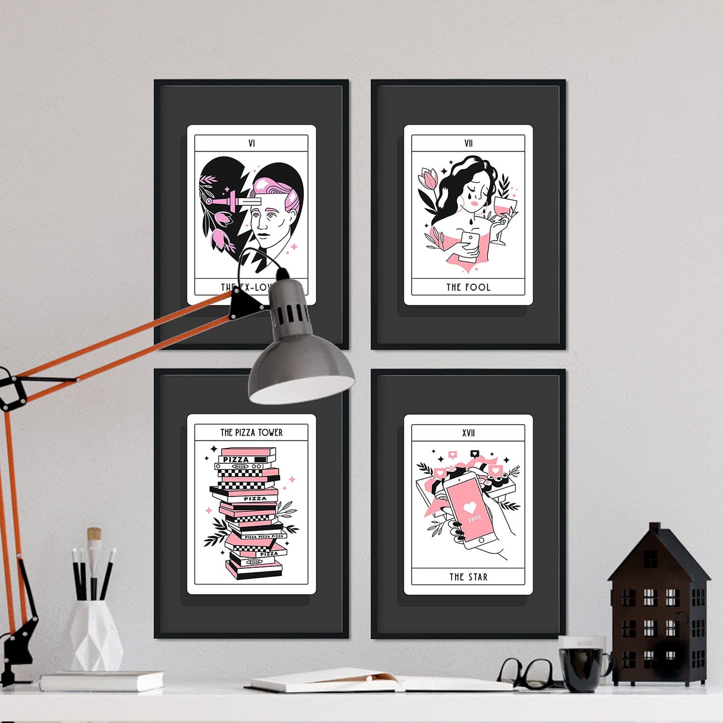 Set de Láminas en Tonos cálidos. Pósters con originales ilustraciones de las cartas Tarot.-Artwork-Nacnic-Nacnic Estudio SL